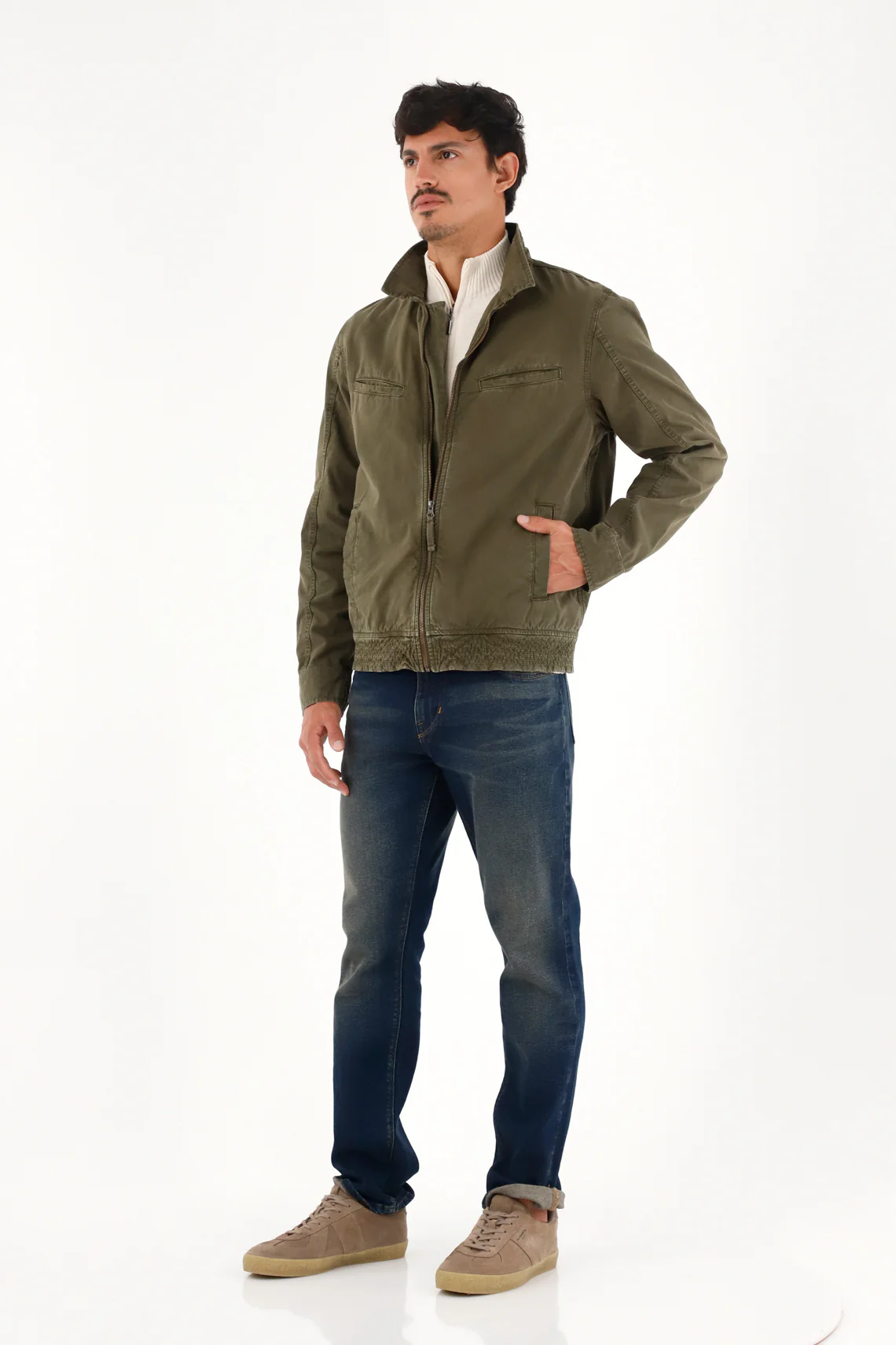 Classic Green Front-Closure Overcoat for Men - Image 3