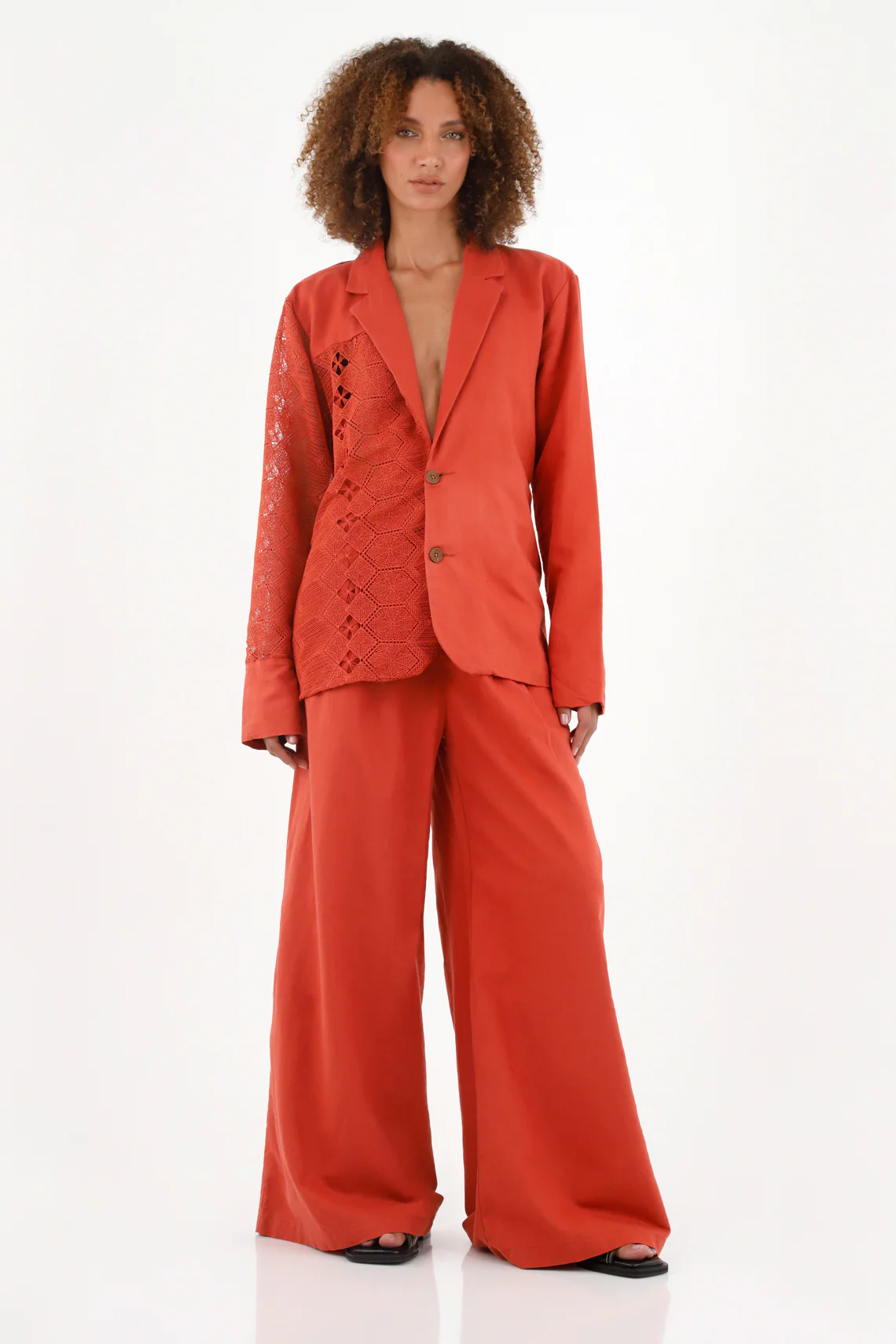 Women's Red Blazer Jacket - Image 2