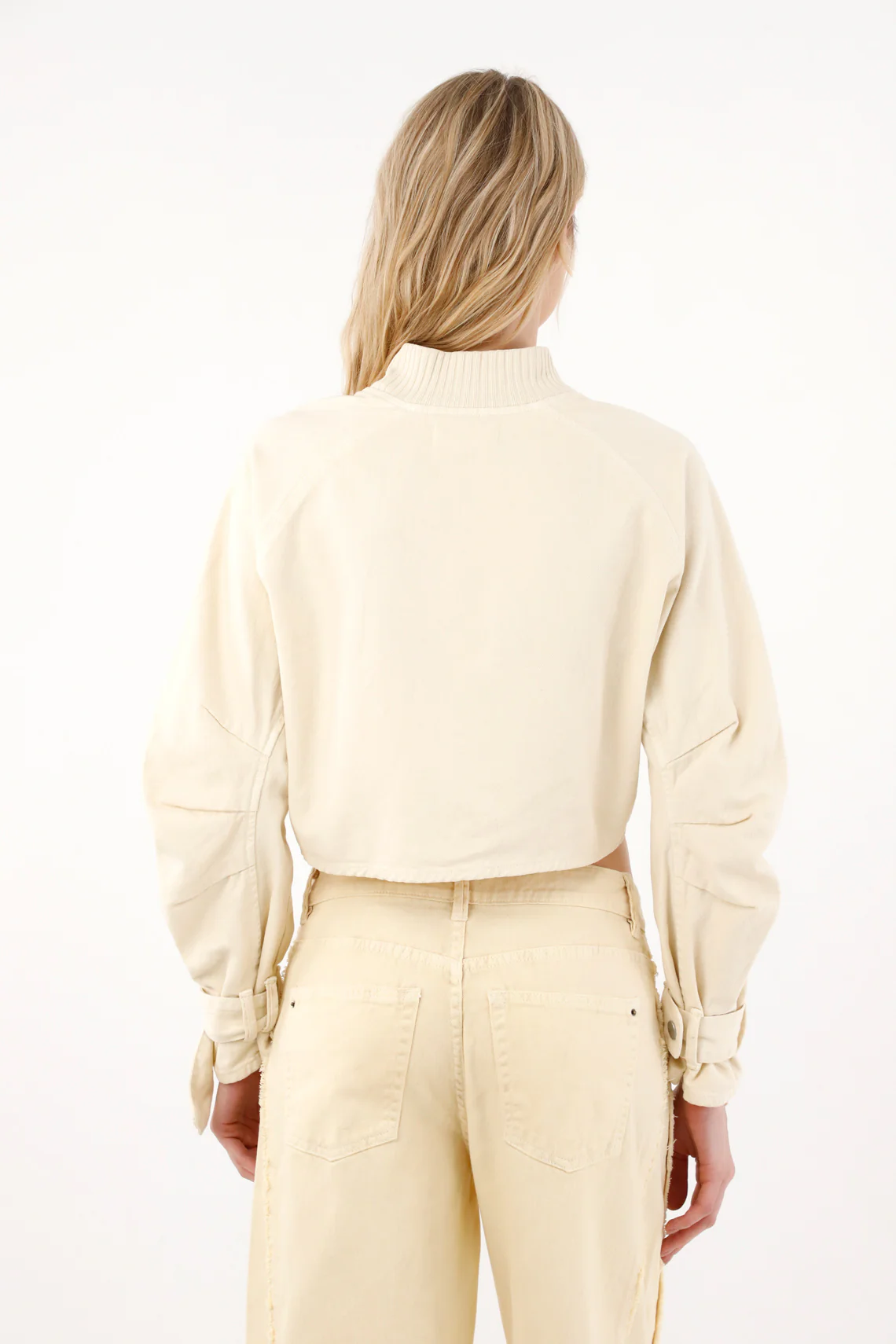 Women's Yellow Cropped Cross Coat - Image 4