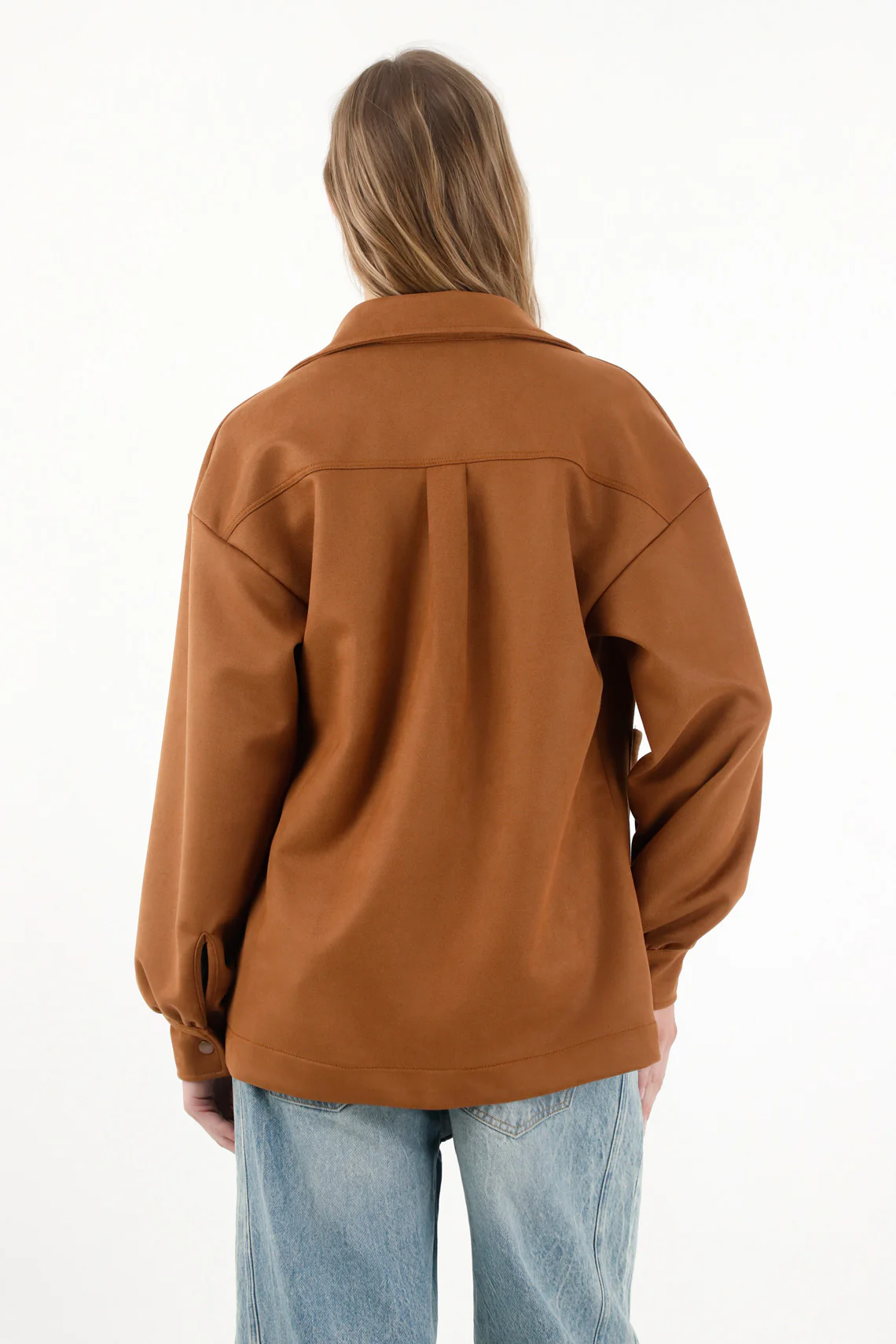 Women’s Long Sleeve Brown Coat - Image 3