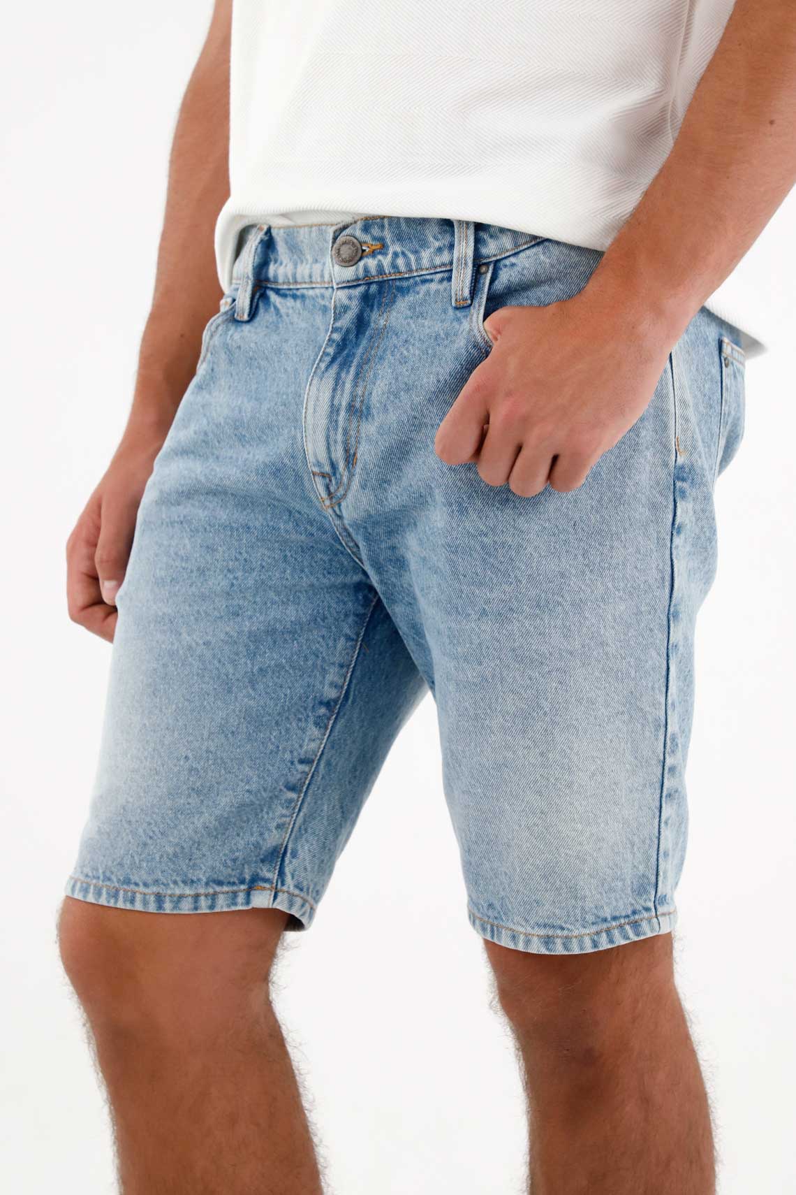 Nudy Bermuda in Light Blue Denim for Men - Image 3