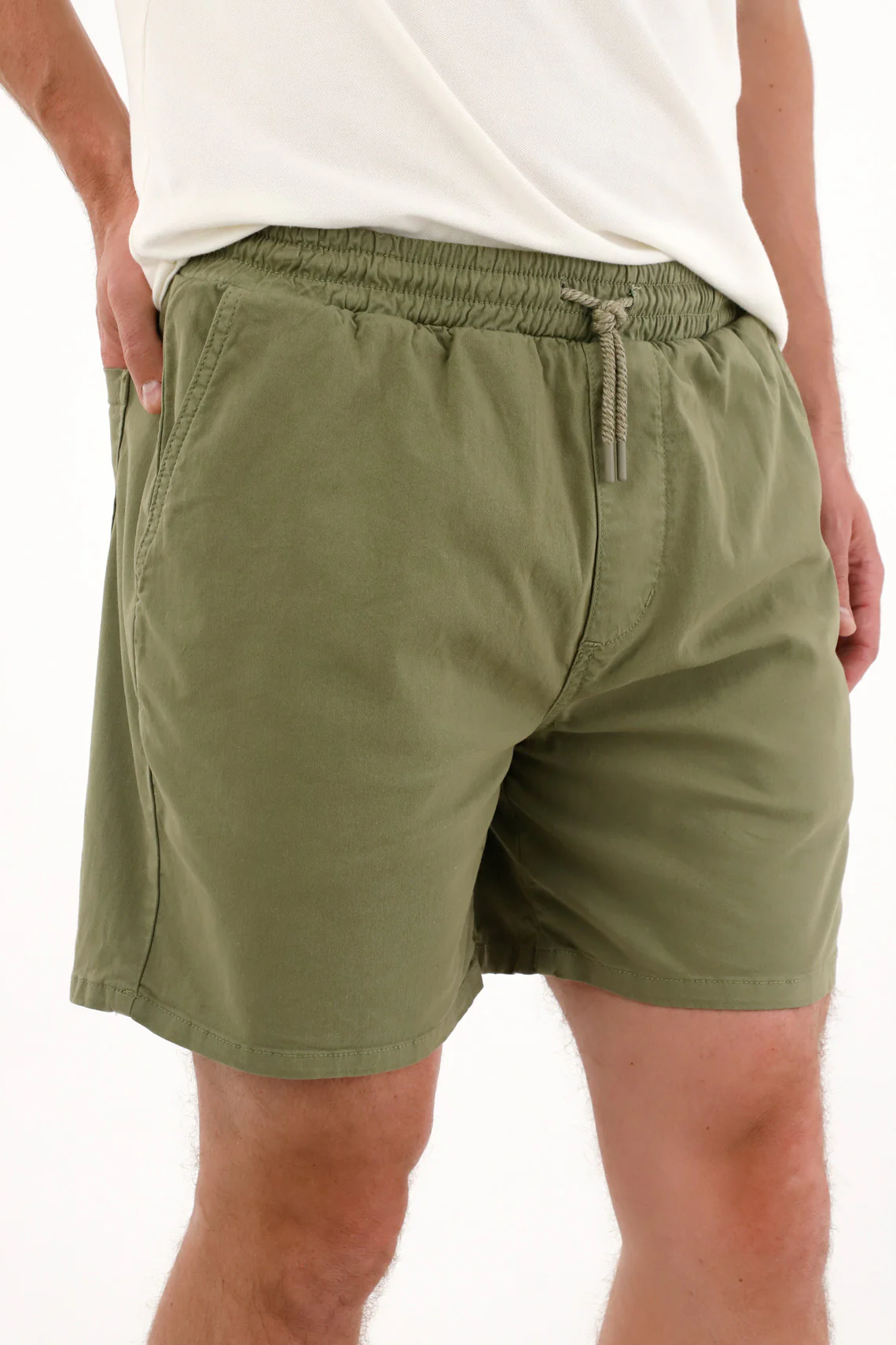 Men's Green Elastic Waist Bermuda Shorts - Image 3