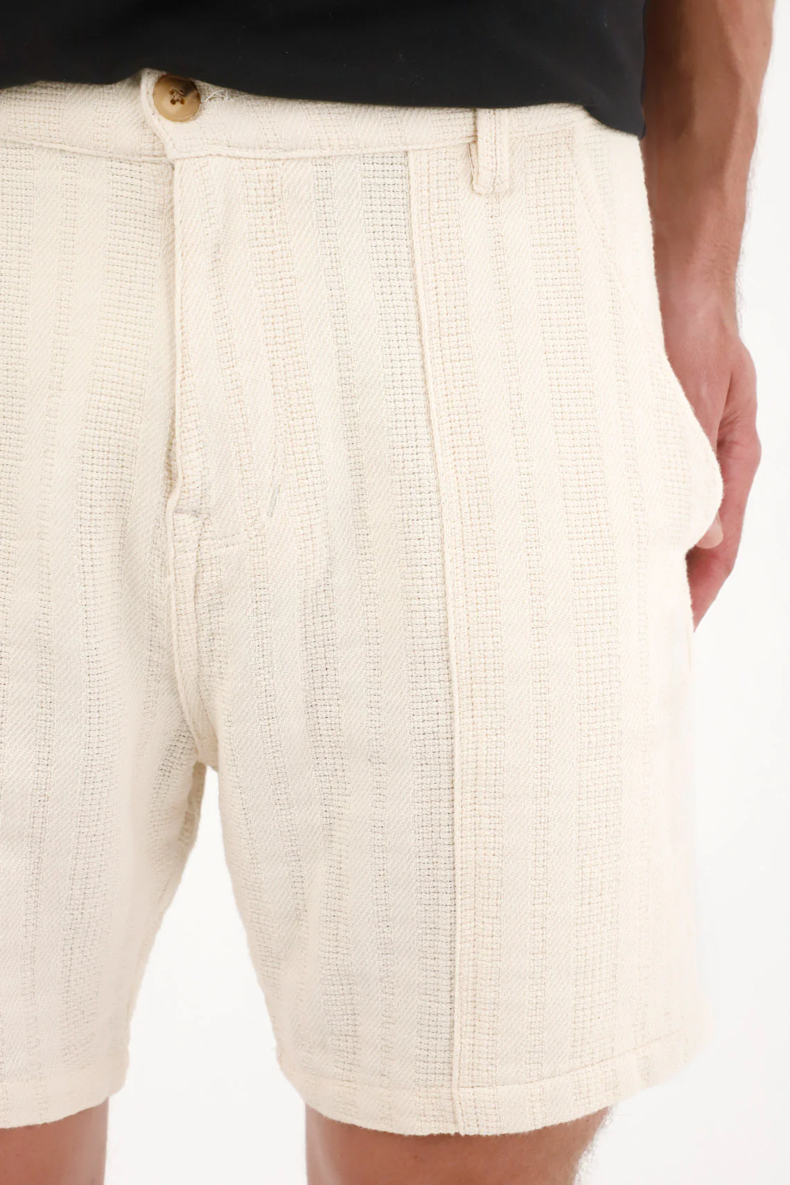 Textured Cotton Bermuda Shorts for Men - Image 3
