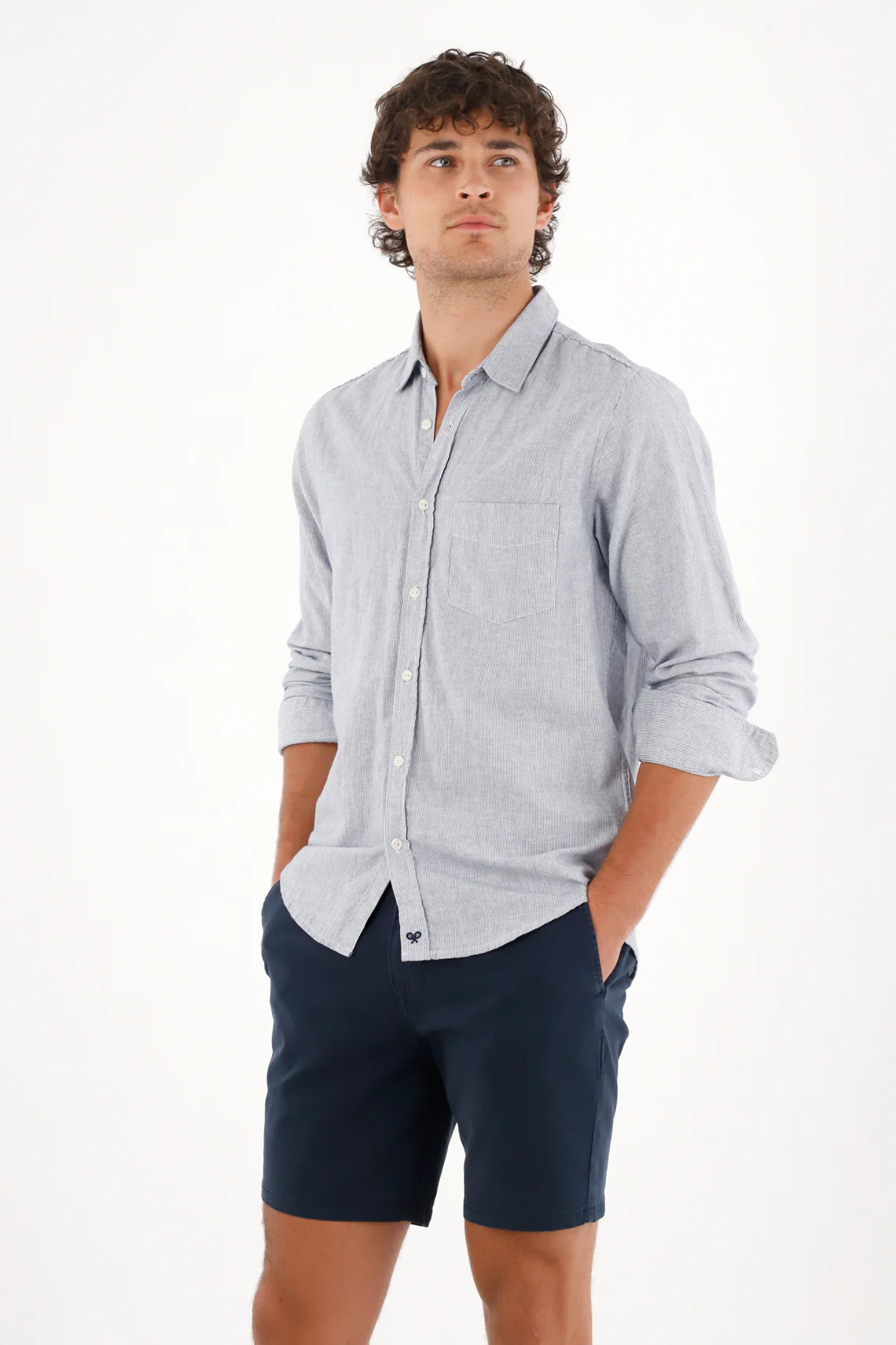 Blue Chino Style Bermuda Shorts for Men - Image 2
