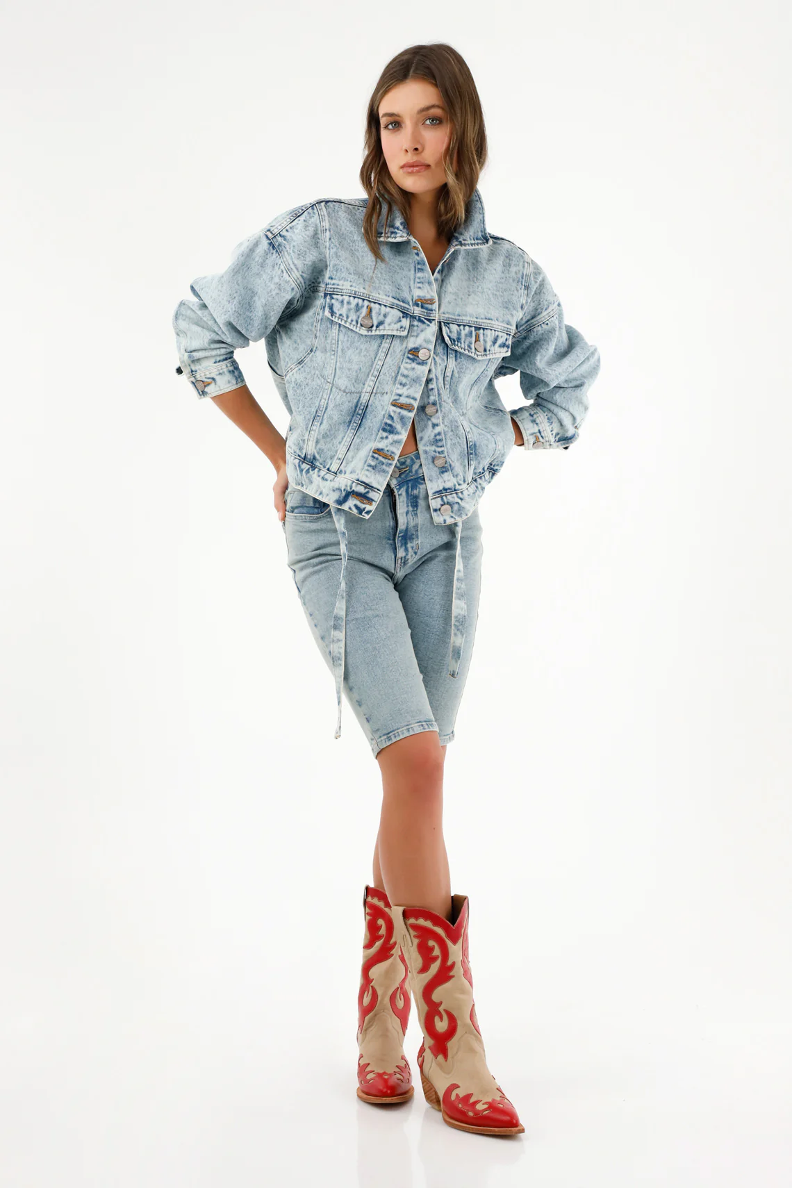 Women's Midi Denim Shorts - Image 2