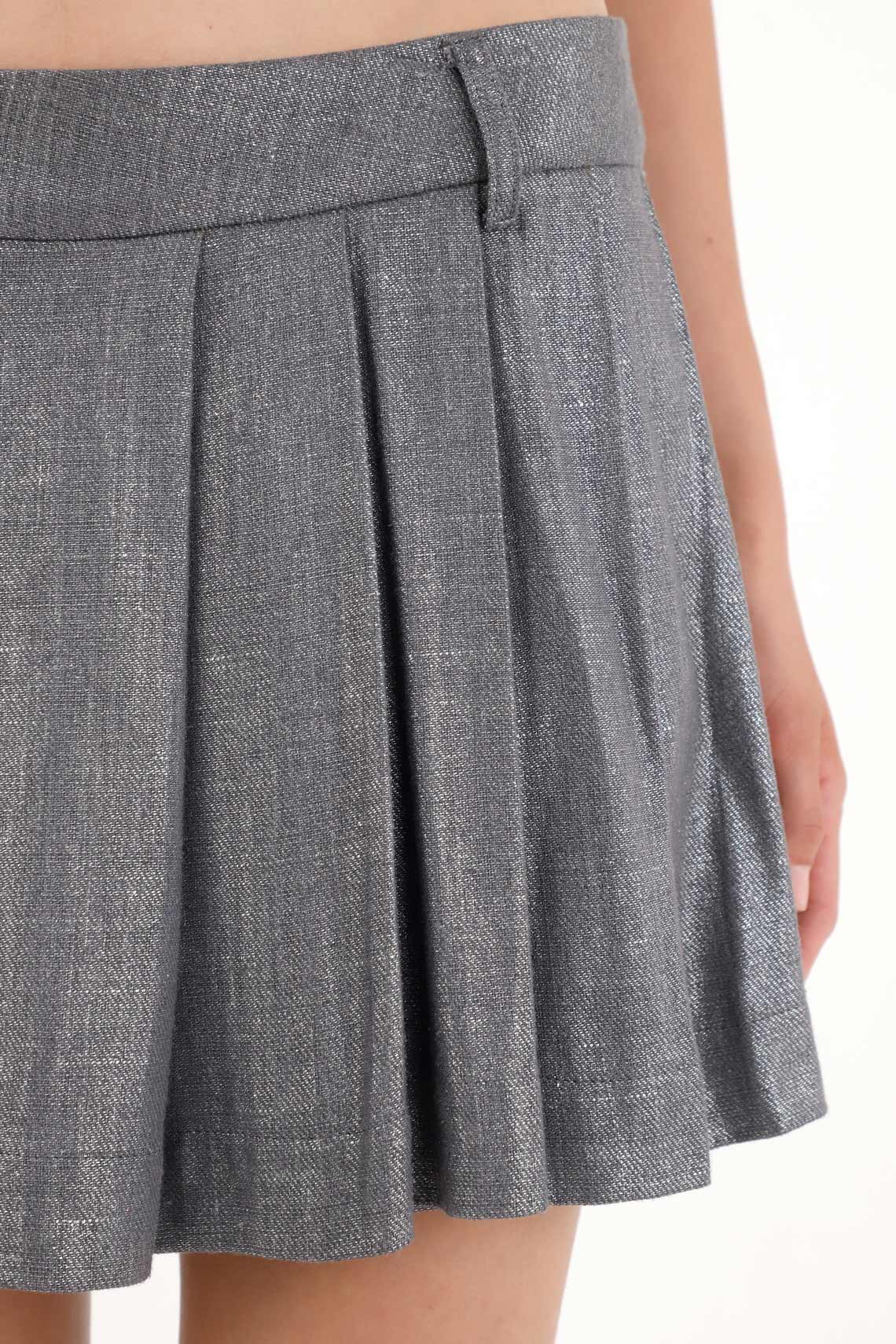 Metallic Pleated Women’s Shorts Skirt - Image 3