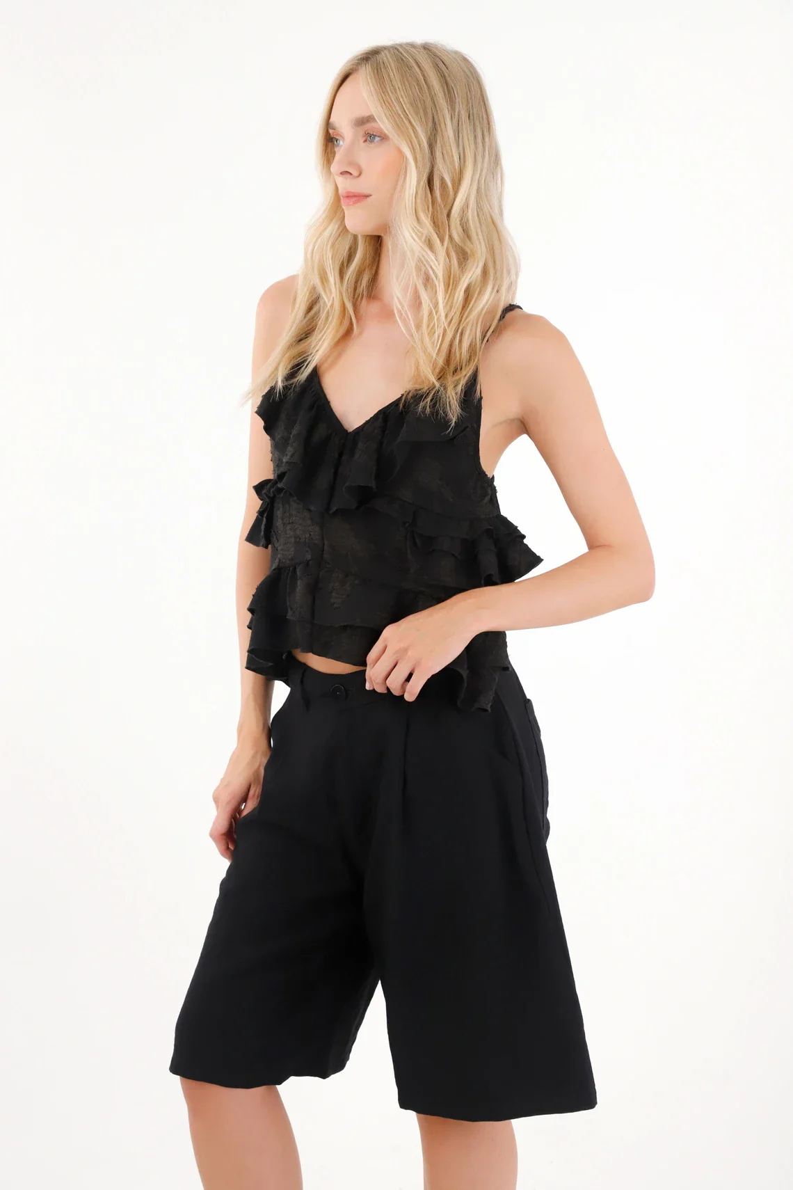 Black Princess Designed Bermuda Shorts for Women