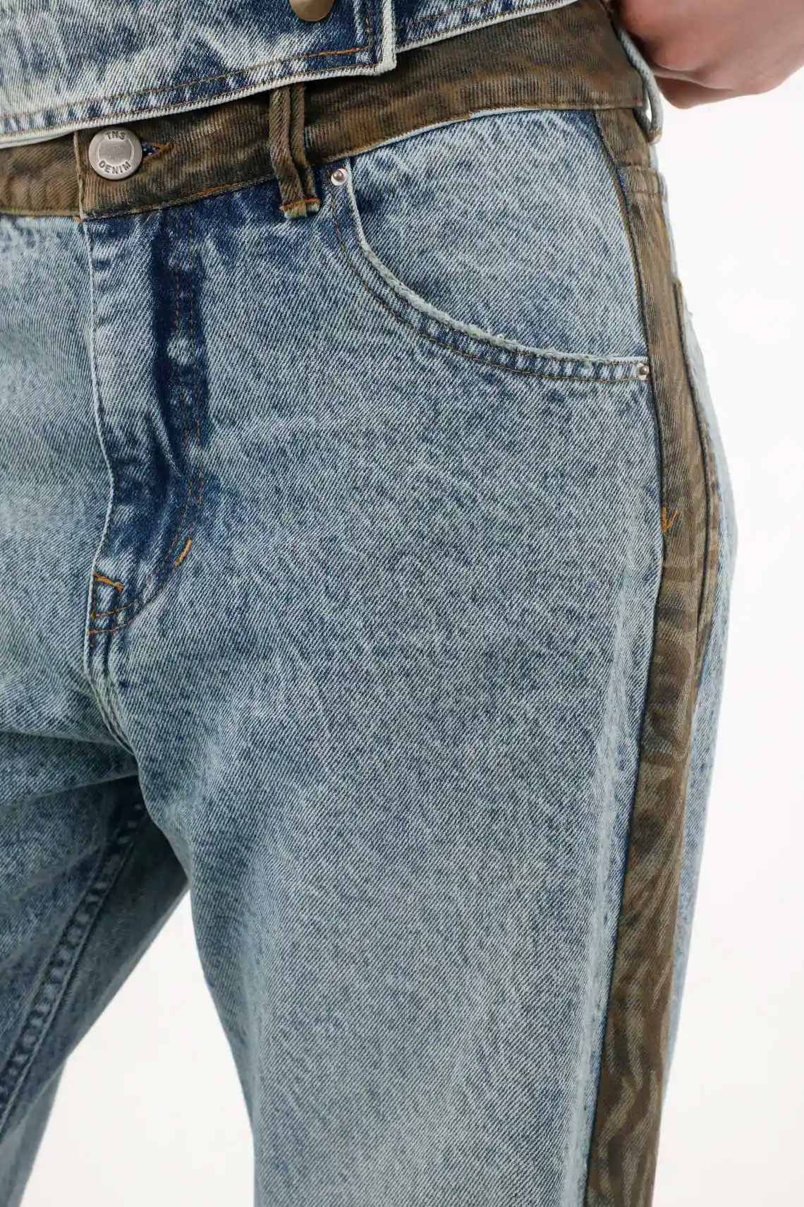 Blue Cotton Slouchy Jeans for Women - Image 5