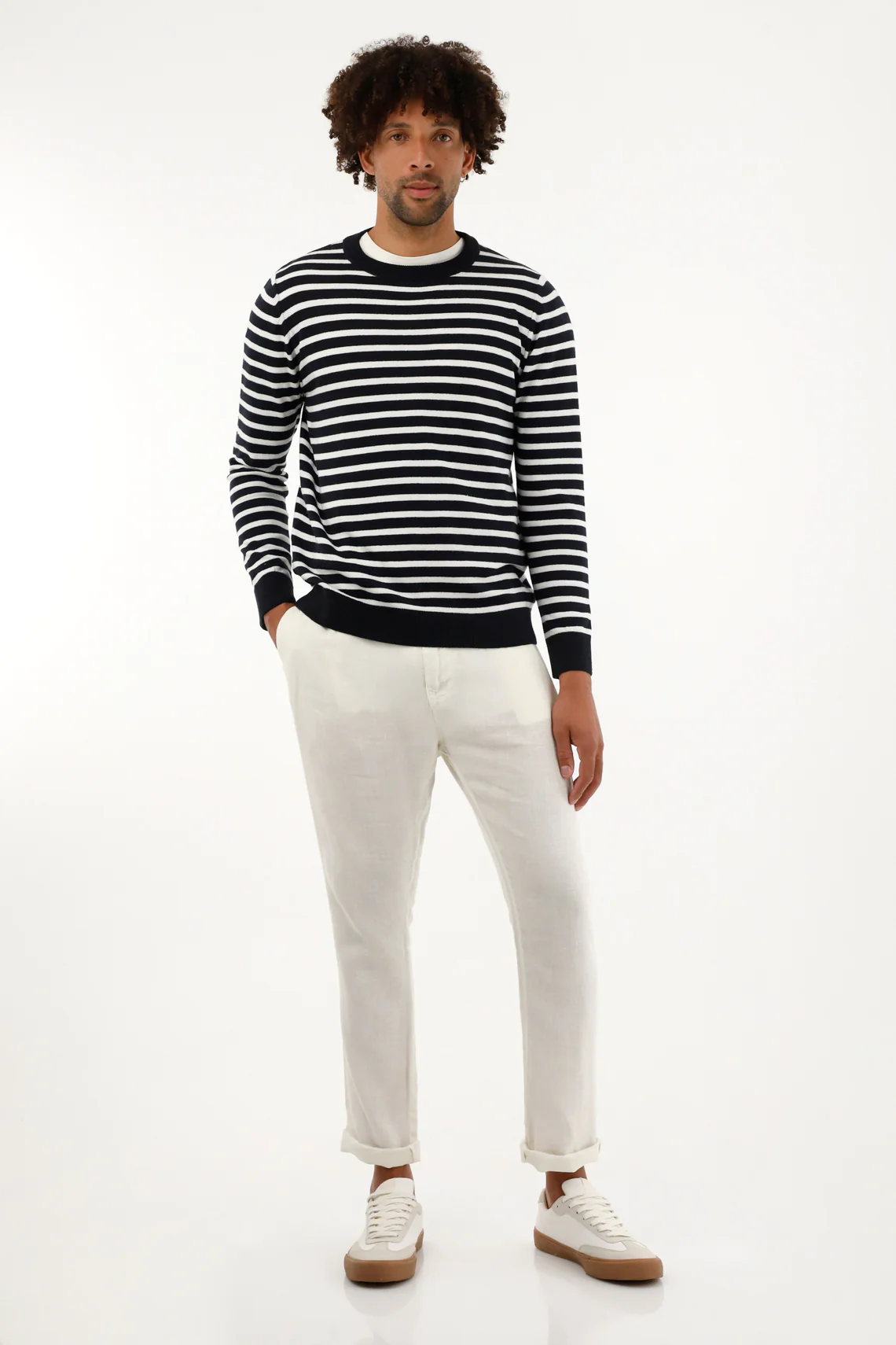 Men's blue striped hoodie - Image 2