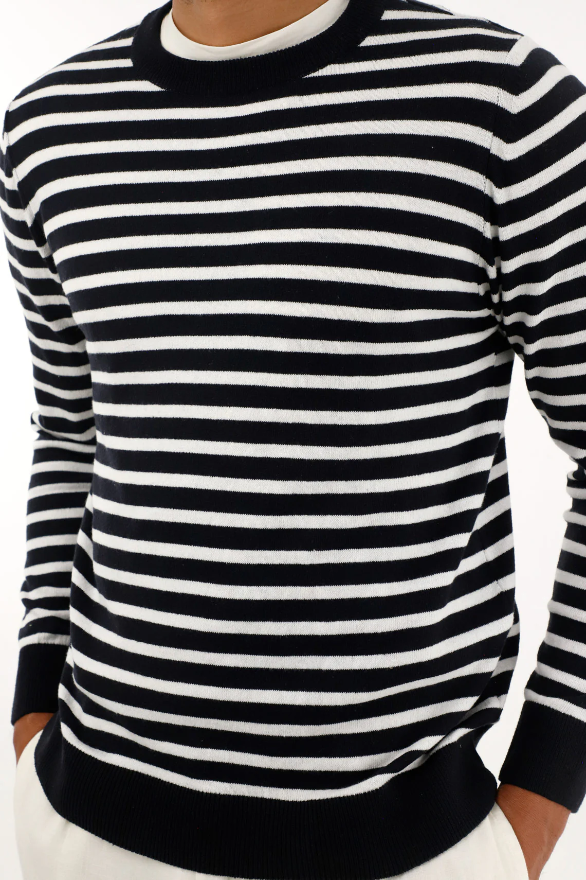 Men's blue striped hoodie - Image 3