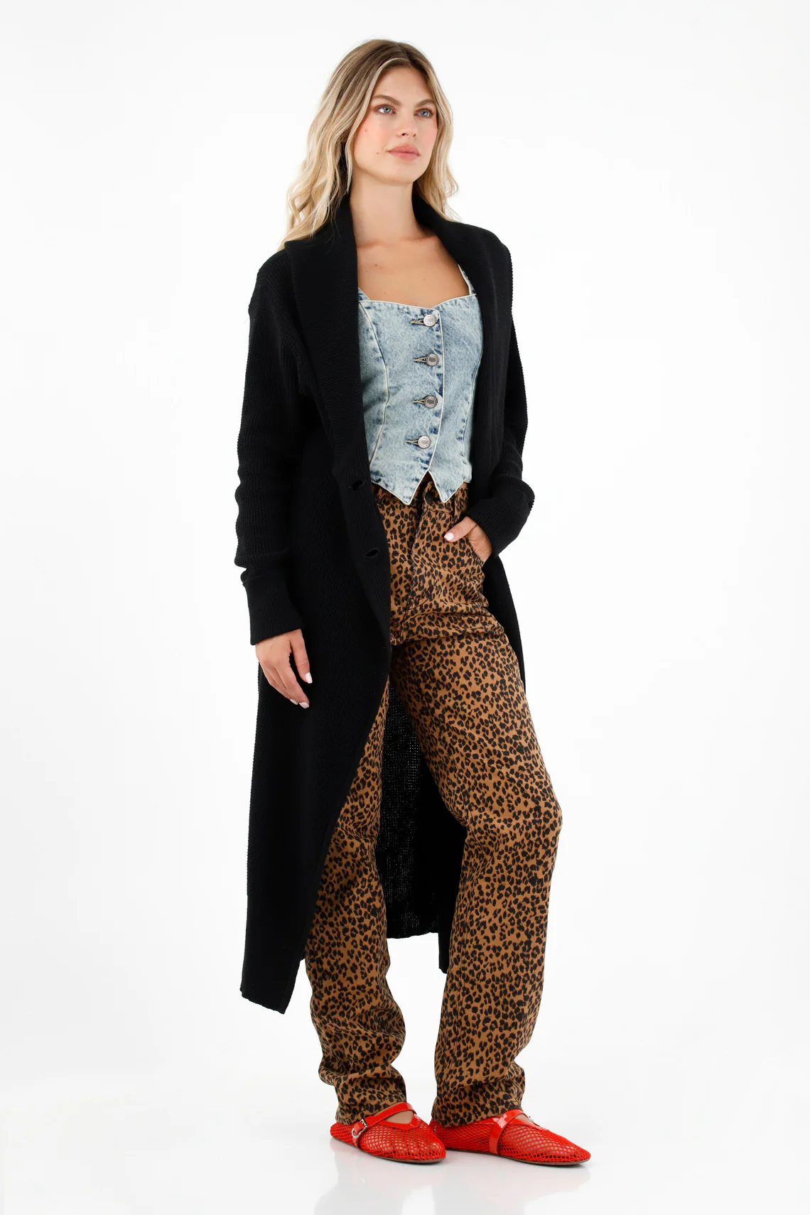 Women's Black Cardigan Sweater - Image 2