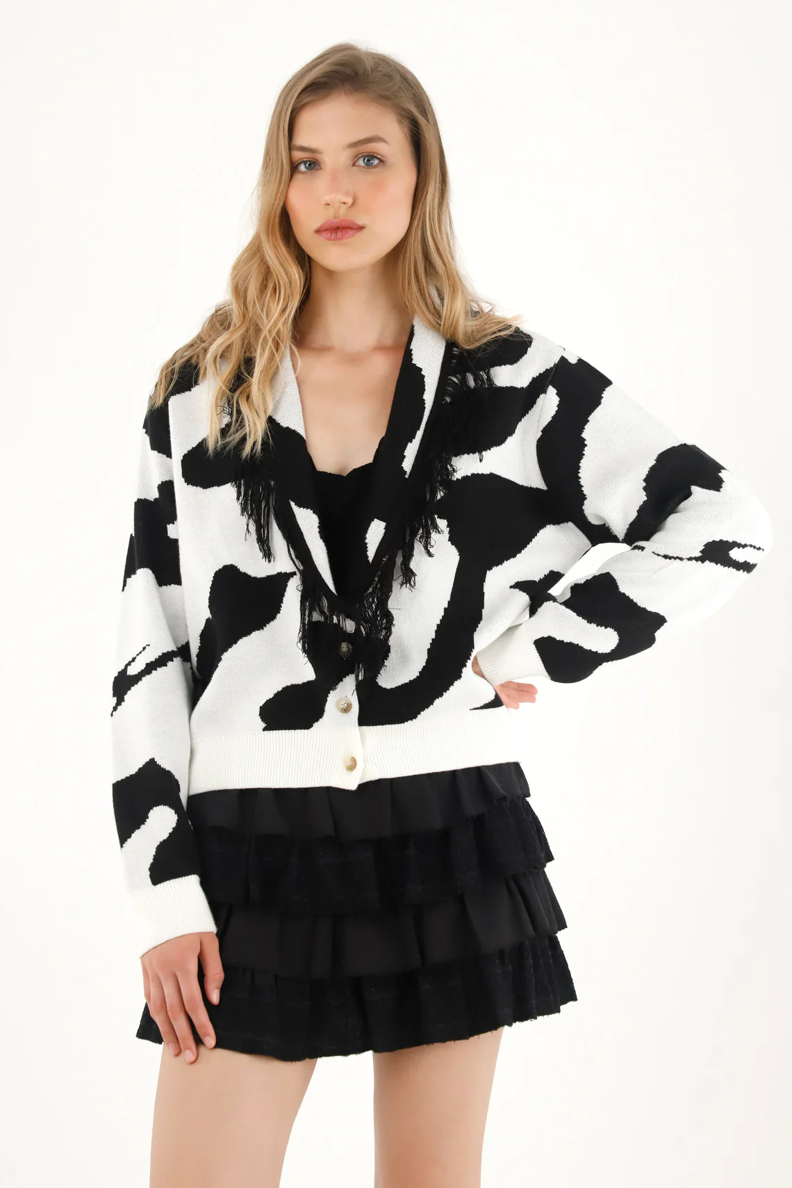 Women's Fringe Animal Print Hoodie - Image 2