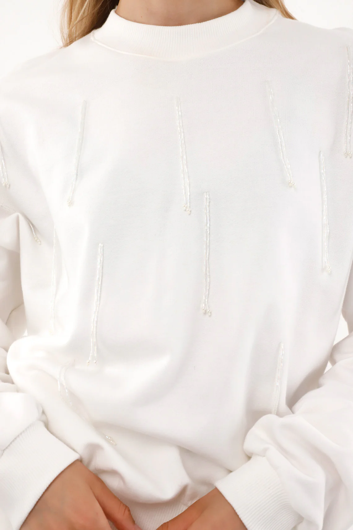 Fringe Sweatshirt with Accents for Women - Image 2