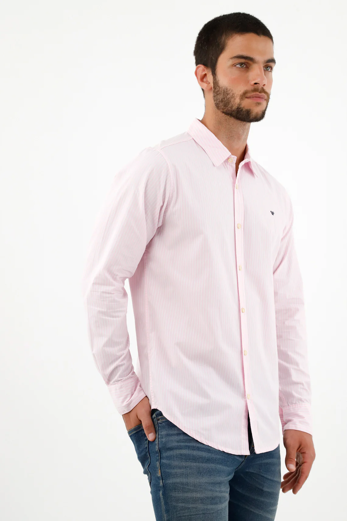 Men's Pink Striped Design Shirt - Image 2