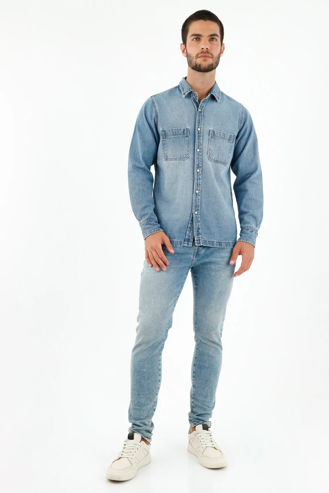 Men's Light Blue Lightweight Denim Shirt - Image 2