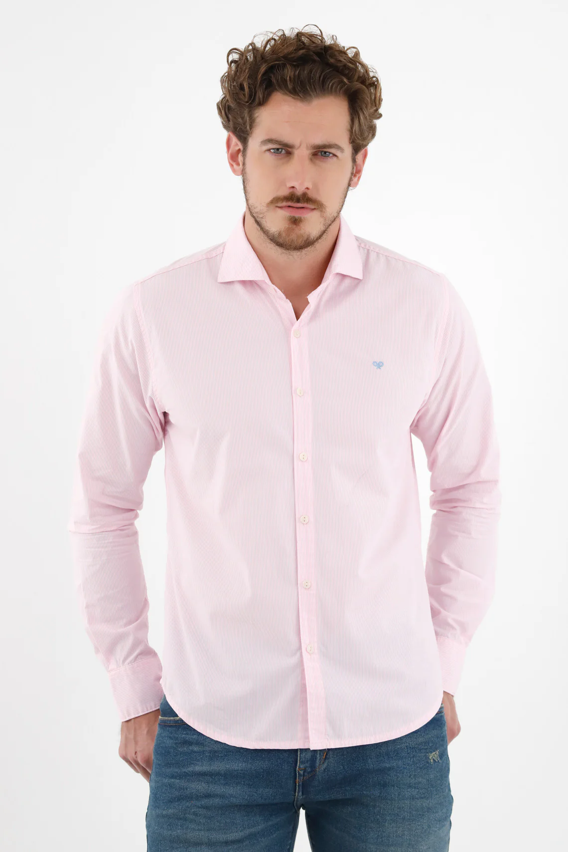 Men's Pink Long Sleeve Shirt - Image 3