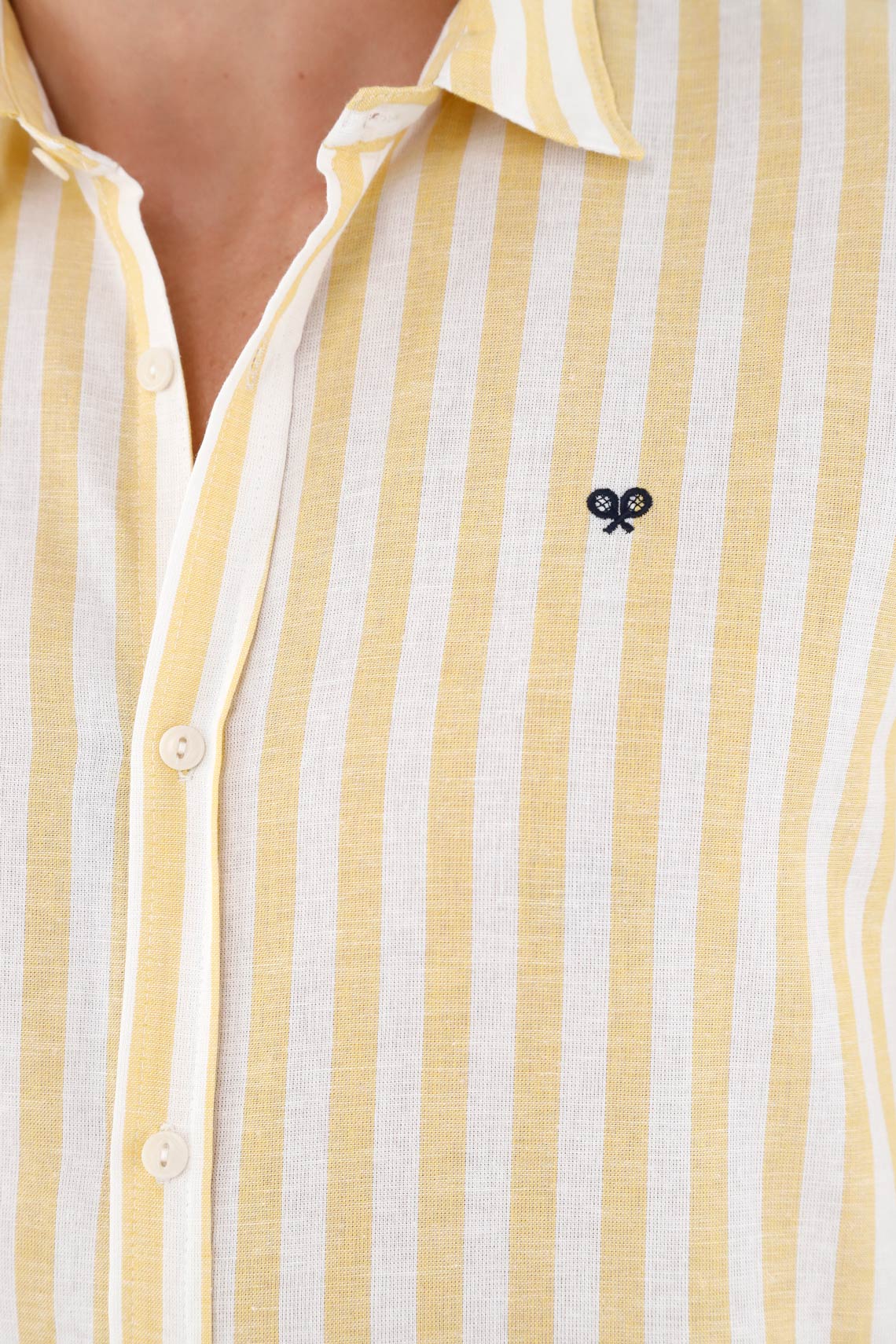 Men's Yellow Pre-dyed Striped Shirt - Image 2
