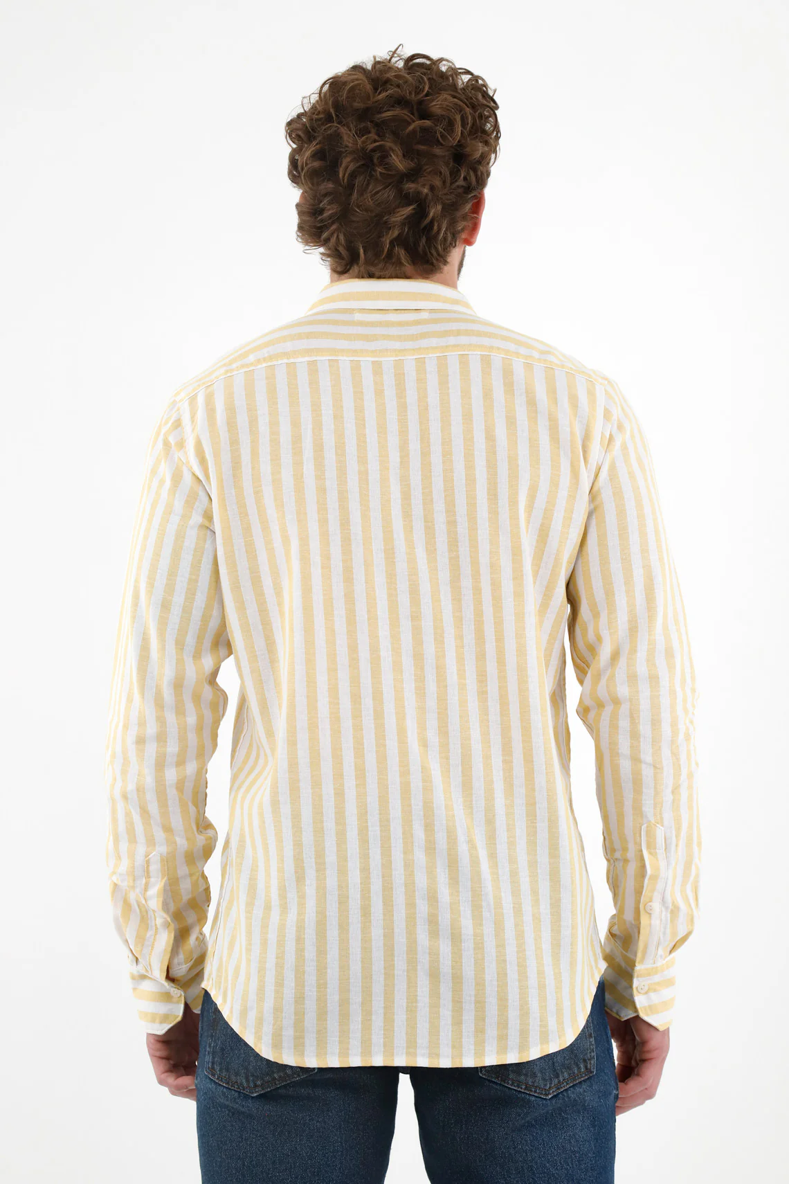 Men's Yellow Pre-dyed Striped Shirt - Image 4