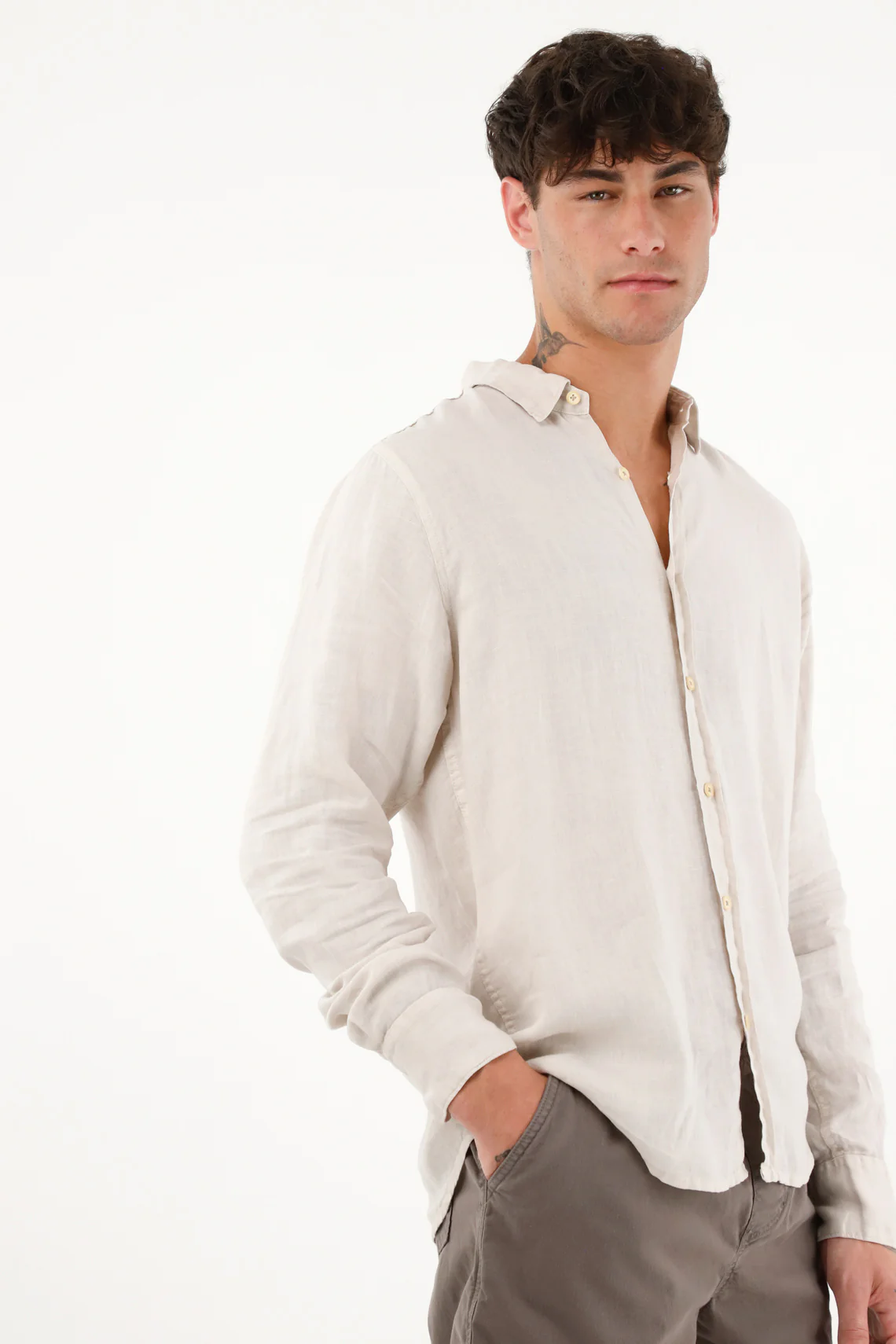 Men's 100% Linen Long-Sleeve Shirt - Image 2