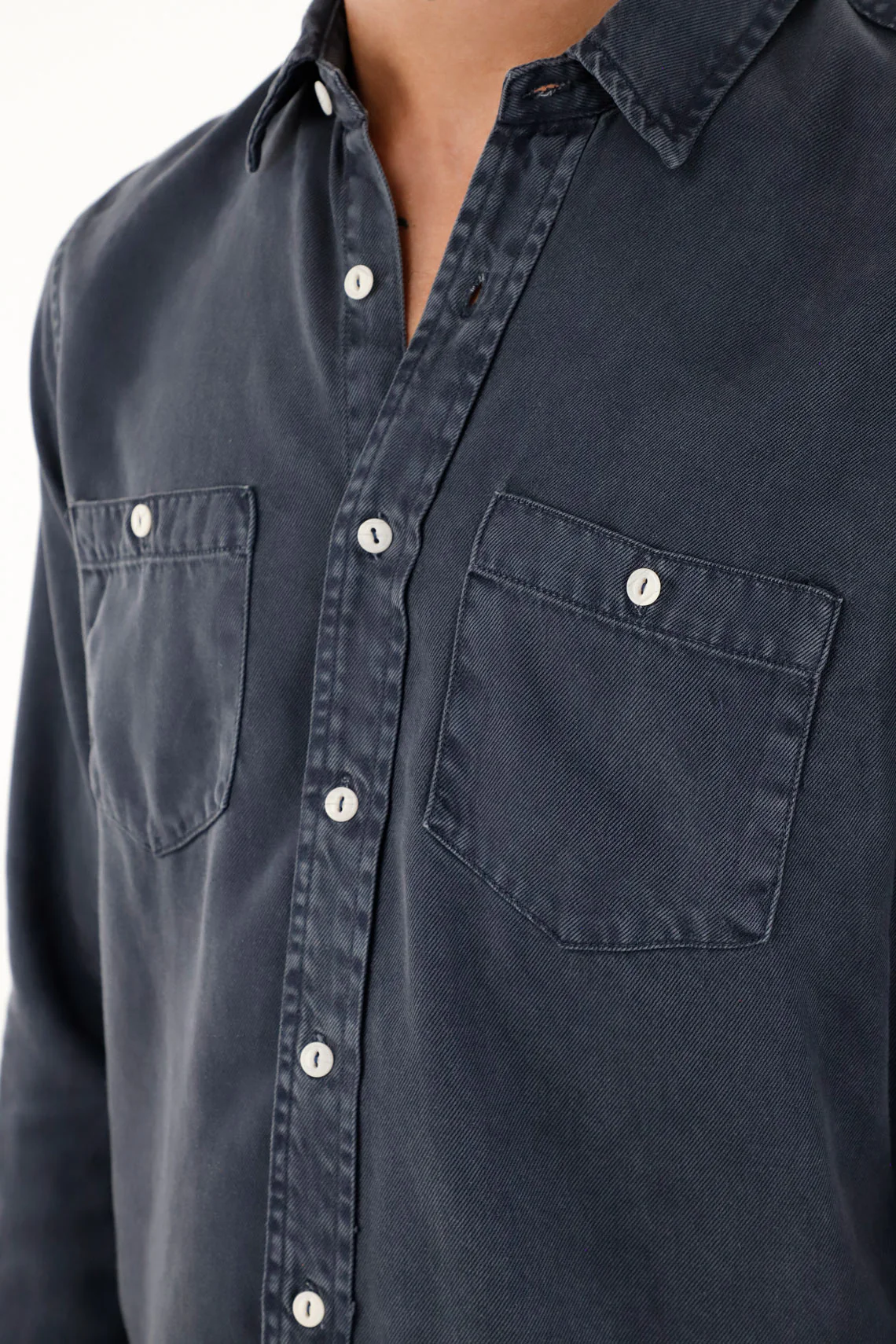 Men's Long Sleeve Classic Blue Shirt - Image 3