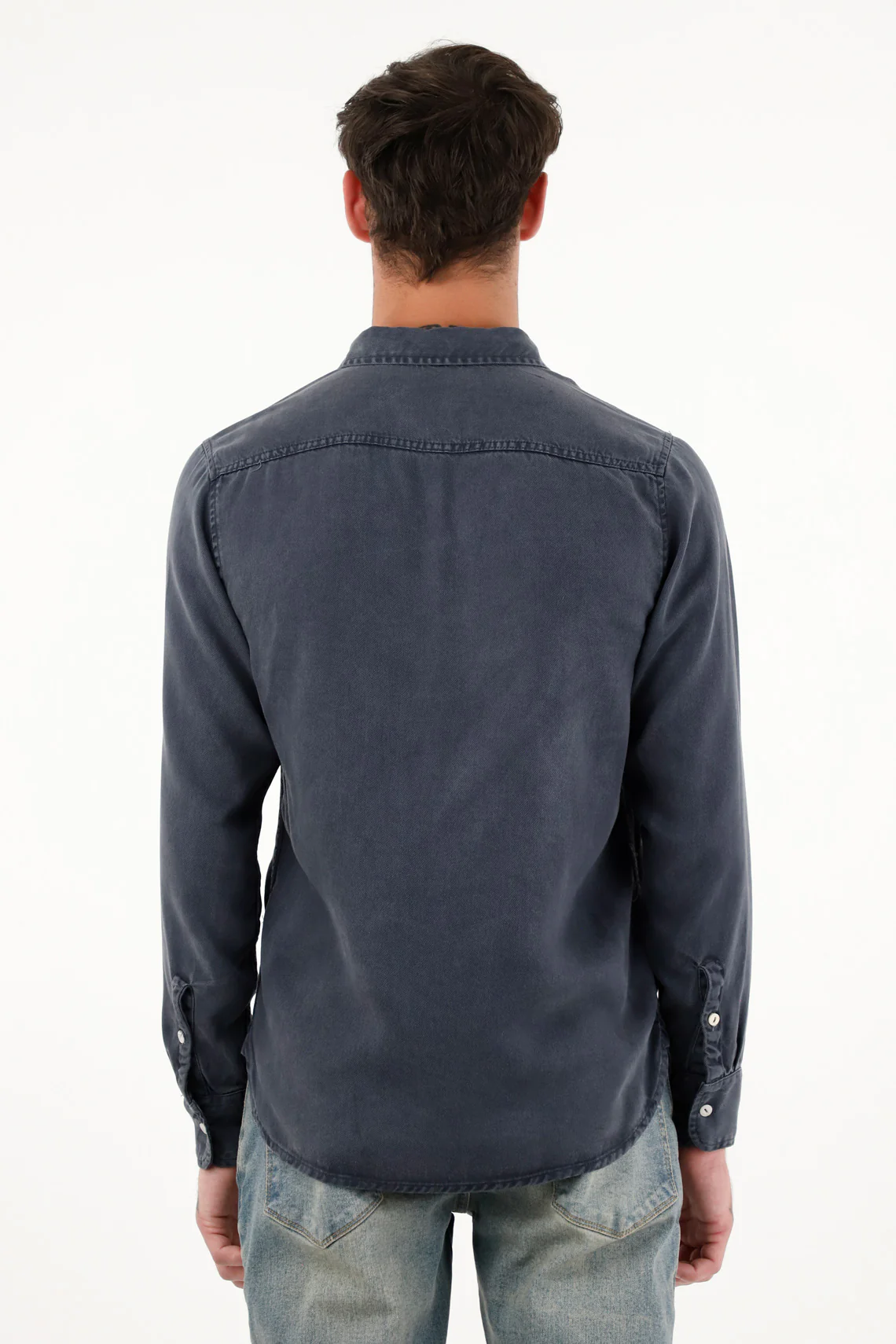 Men's Long Sleeve Classic Blue Shirt - Image 4
