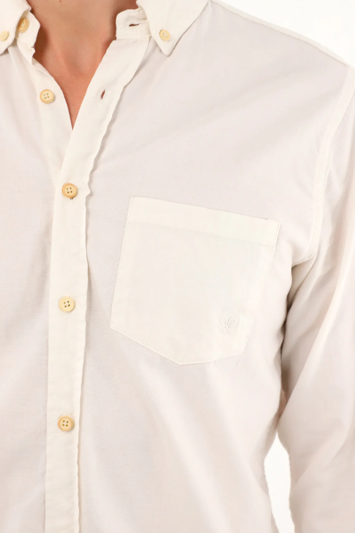 Men's Cream Shirt with Front Pockets - Image 3