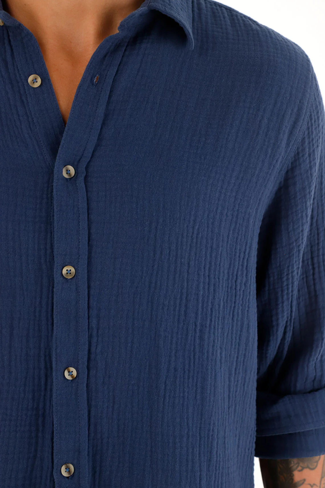 Men's Long Sleeve Blue Shirt - Image 2