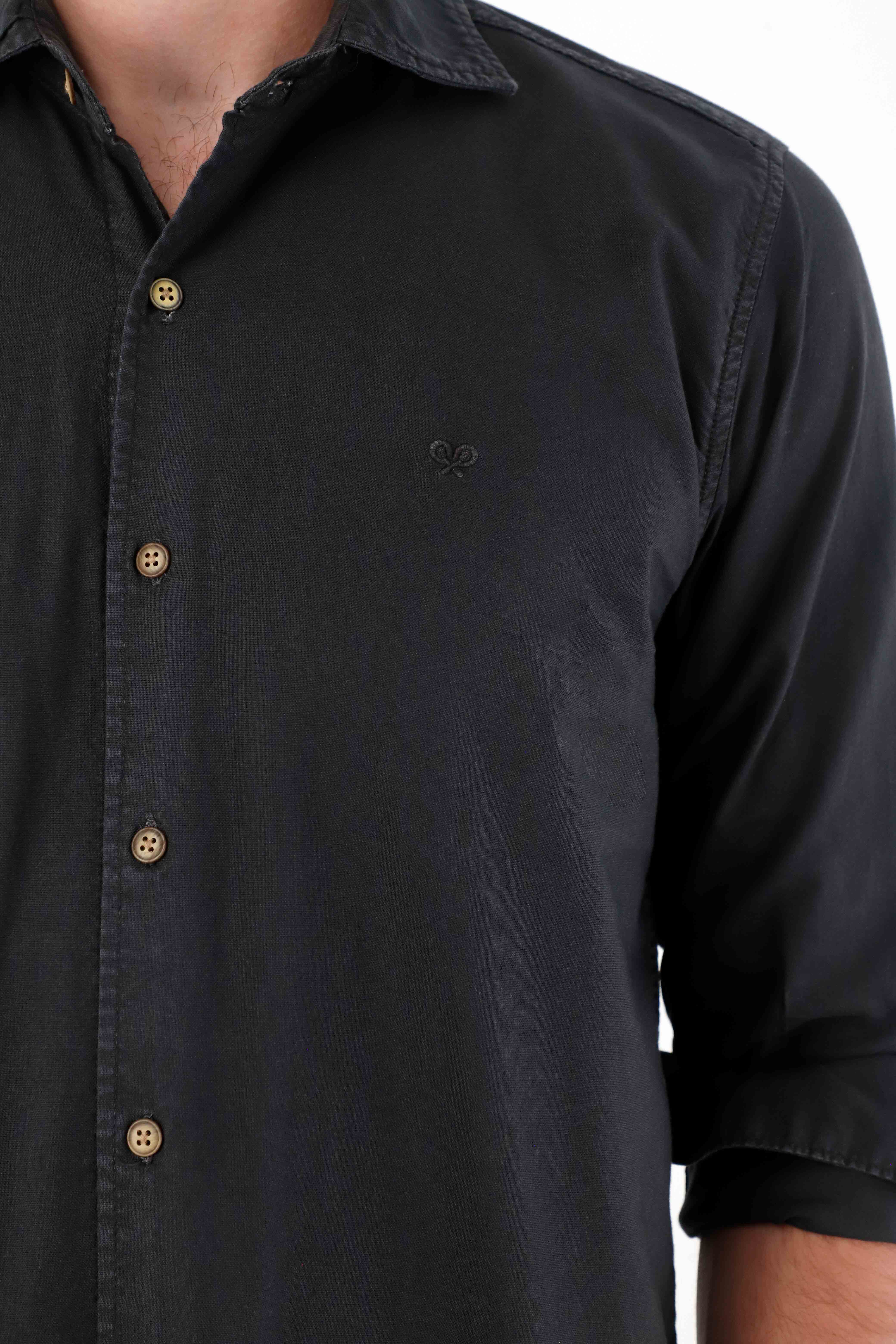 Black Long Sleeve Shirt for Men - Image 2