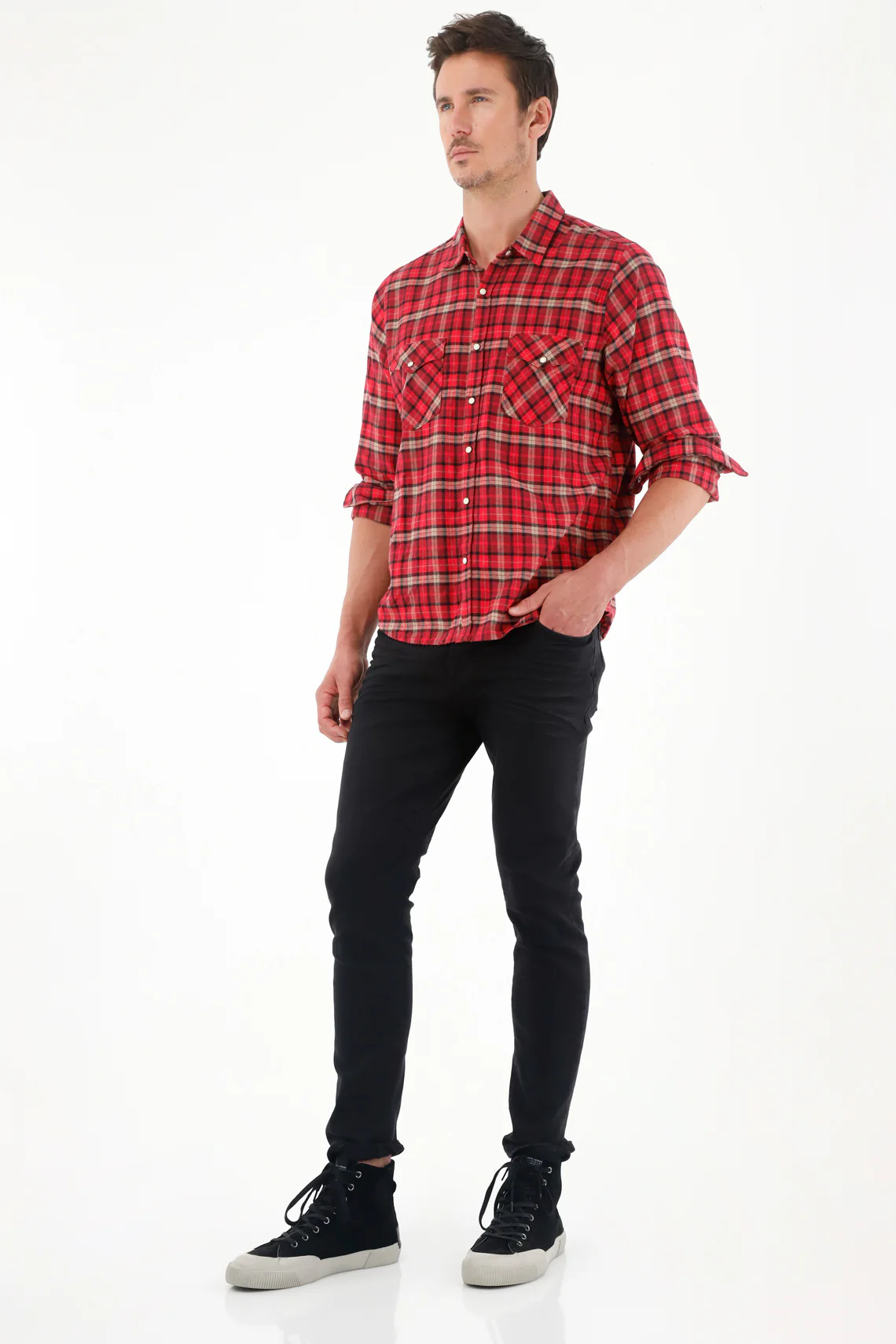 Men's Red Flannel Shirt - Image 3