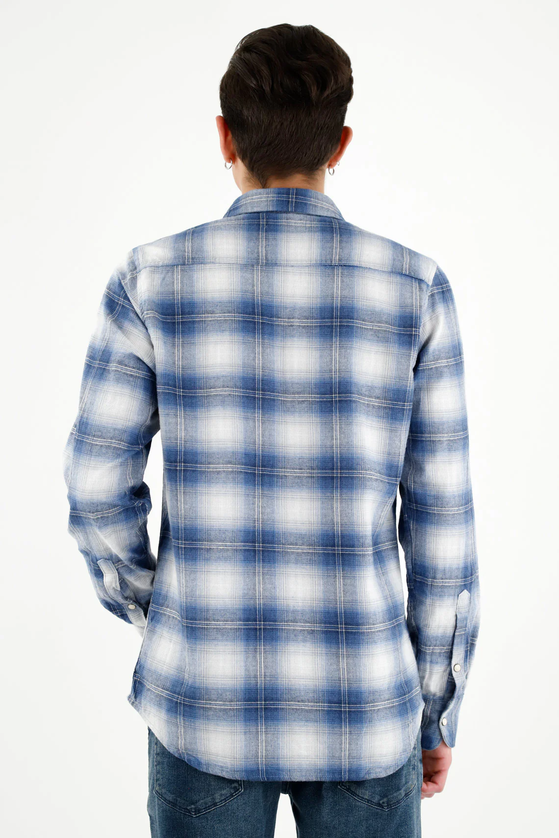 Men's Blue Flannel Shirt - Image 4