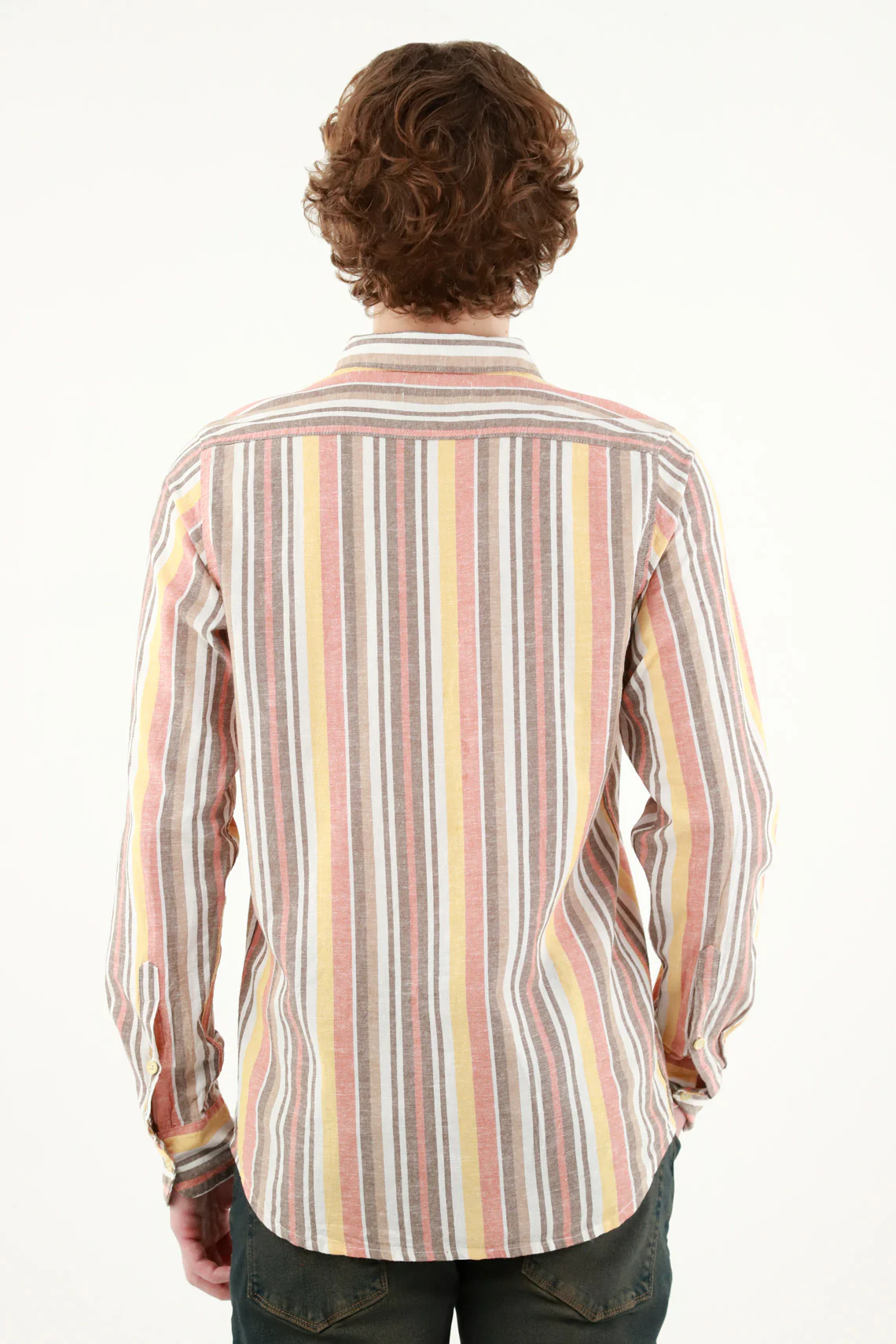 Men's Striped French Collar Shirt - Image 4