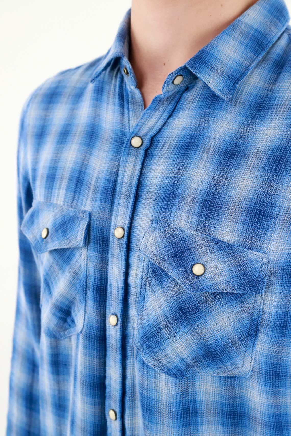 Men's Blue Flannel Shirt - Image 2