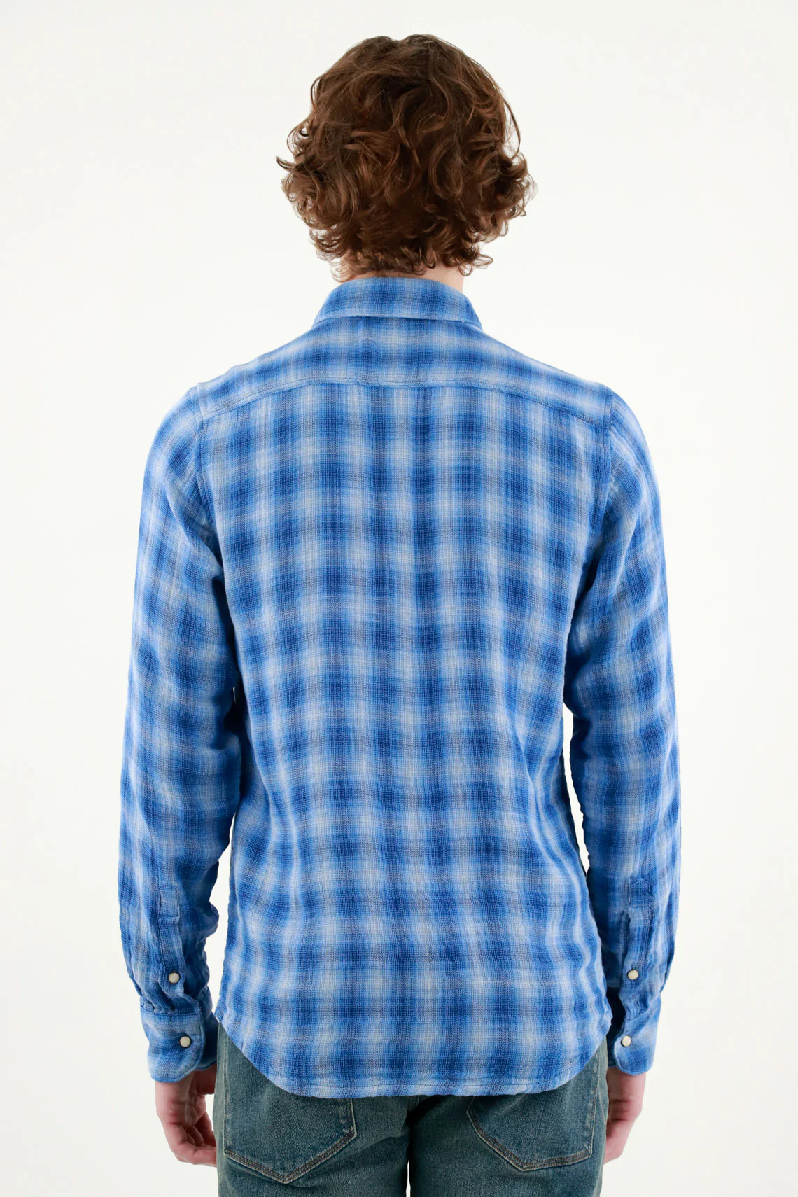 Men's Blue Flannel Shirt - Image 4
