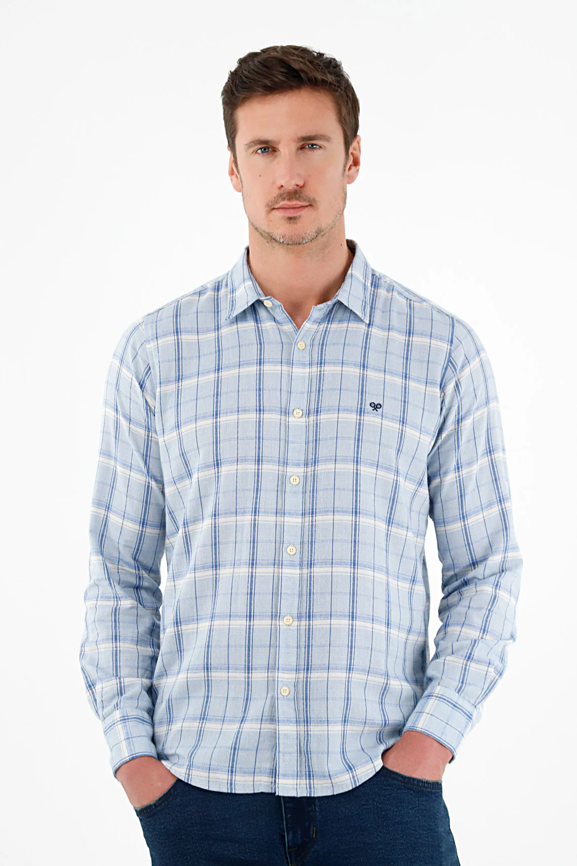 Men's Blue Checked Shirt