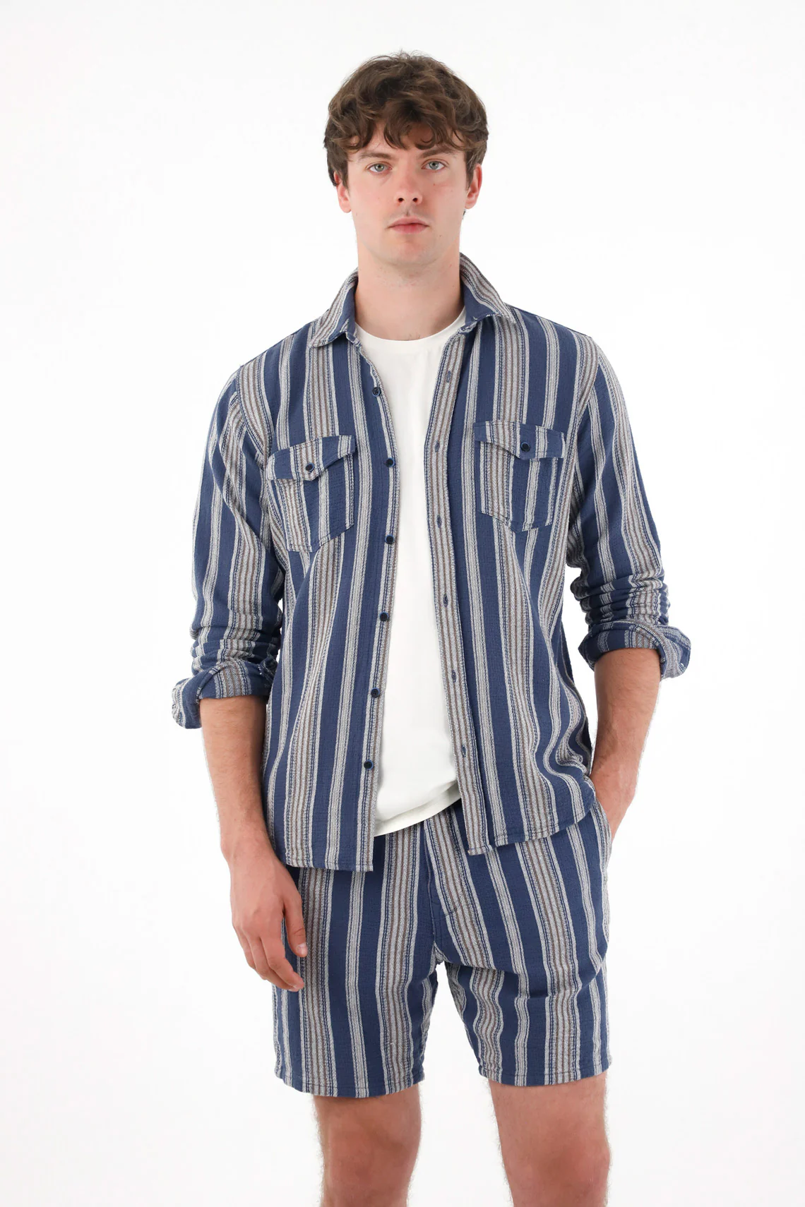 Striped Long Sleeve Shirt for Men - Image 2