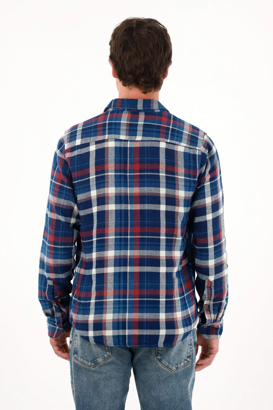 Men's Multicolor Plaid Long Sleeve Shirt - Image 3