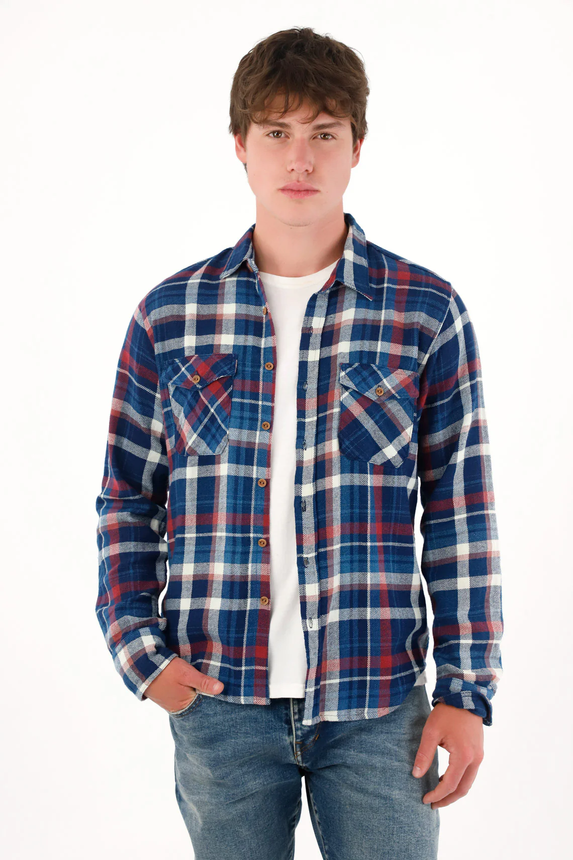 Multicolor Checkered Long Sleeve Shirt for Men