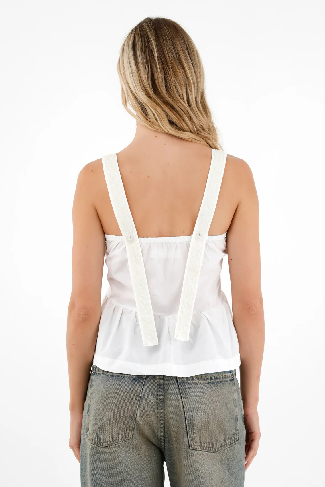 Women's Ecru Straight Neckline Shirt - Image 4