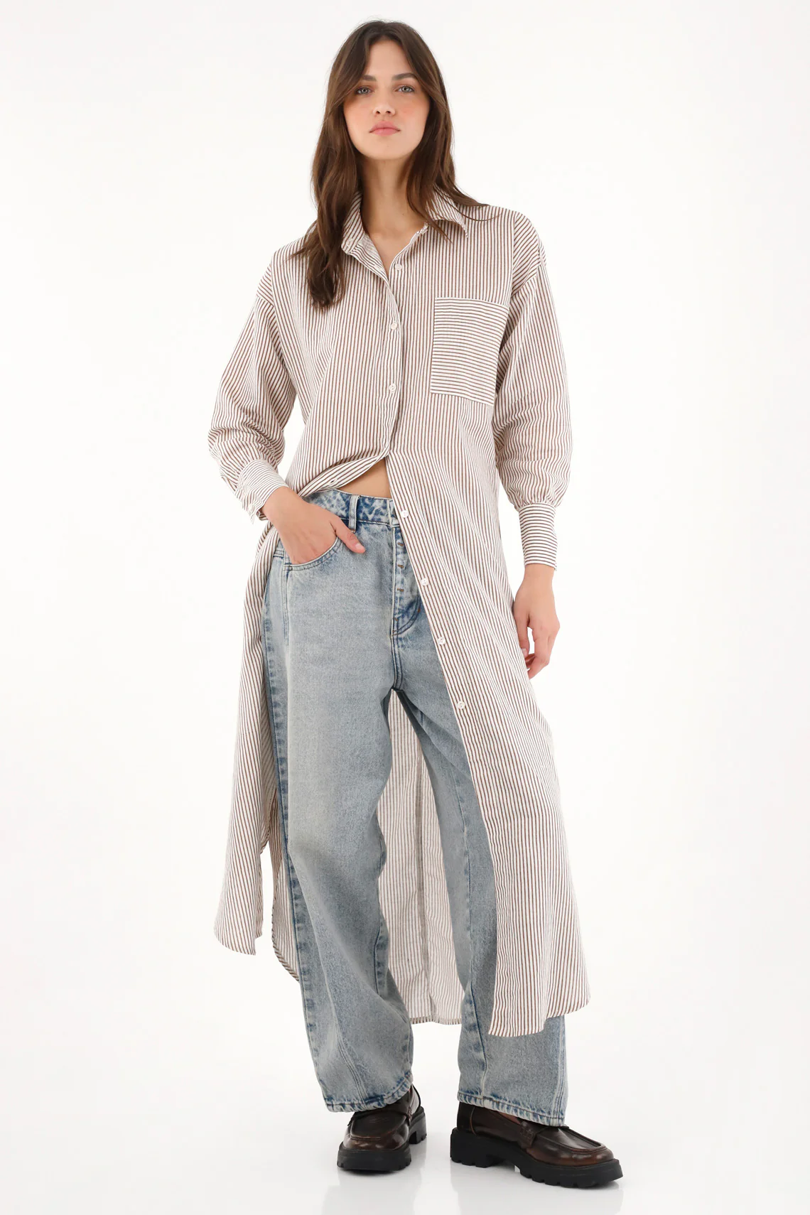 Women's Long Striped Shirt