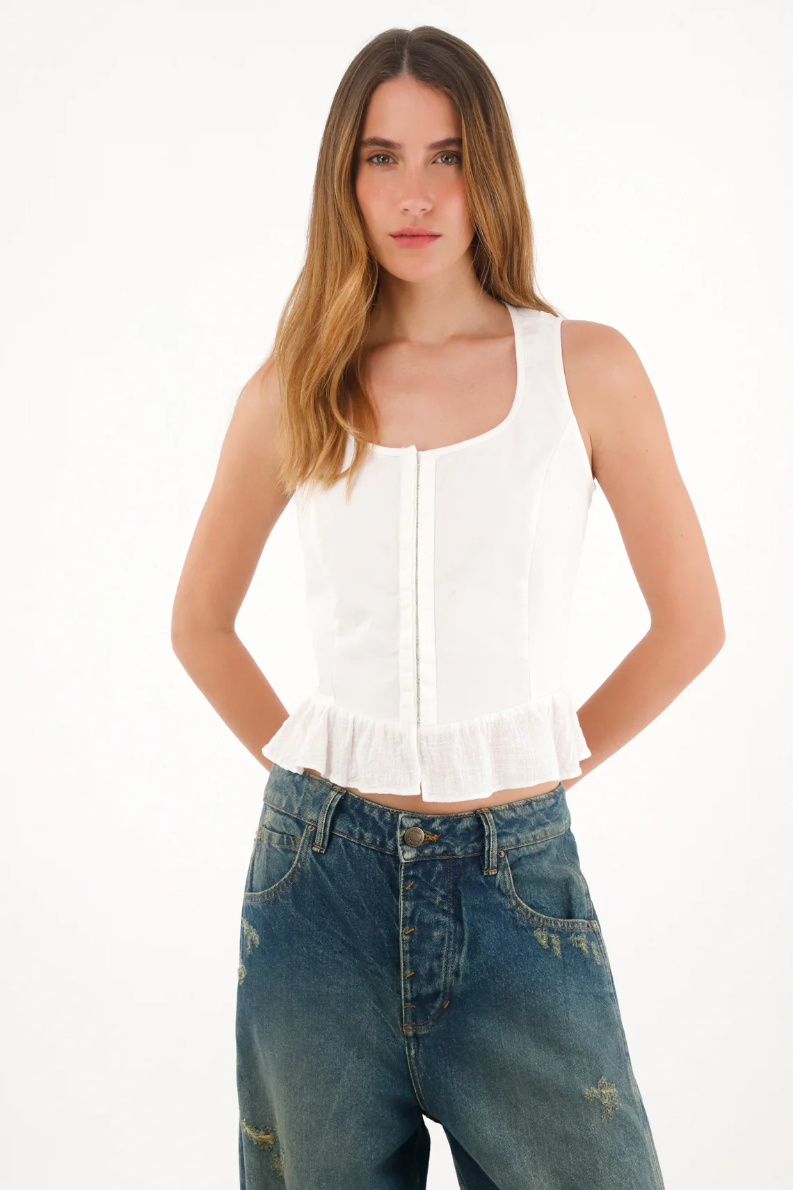 Women's Raw Bolero Sleeveless Top