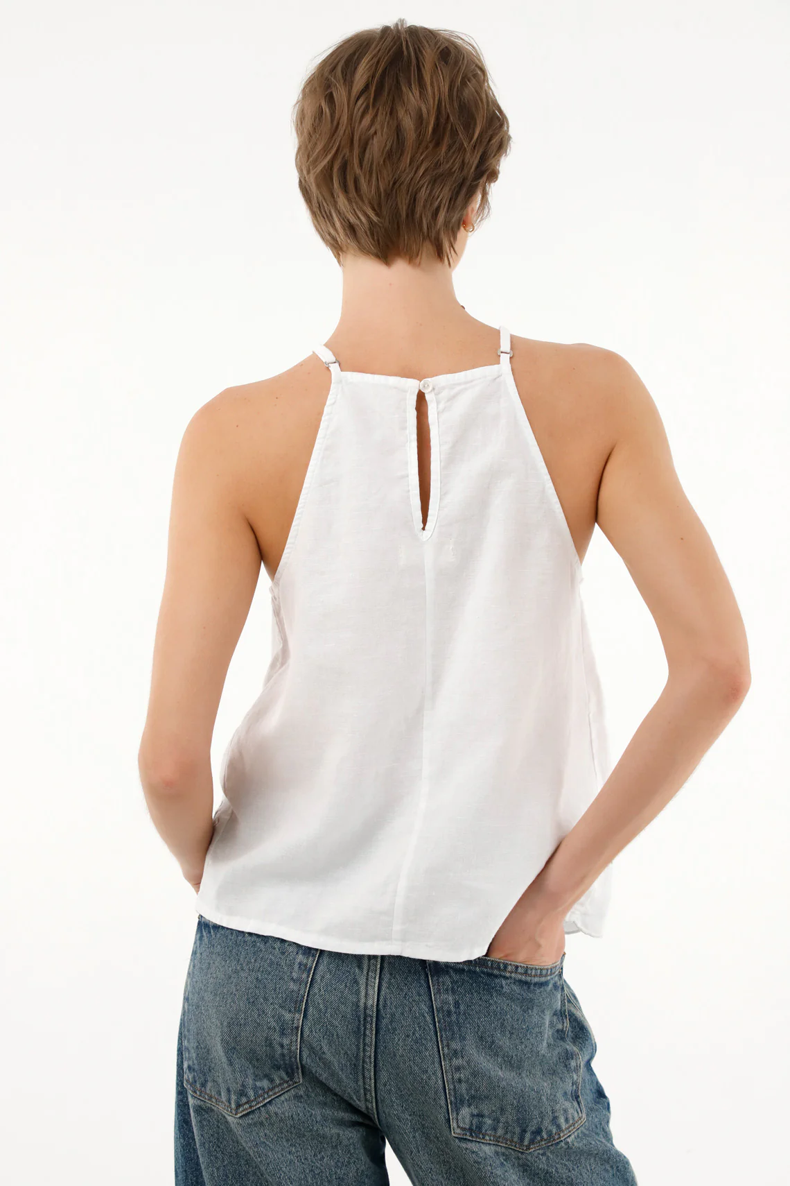 Women's White Halter Neck Shirt - Image 4
