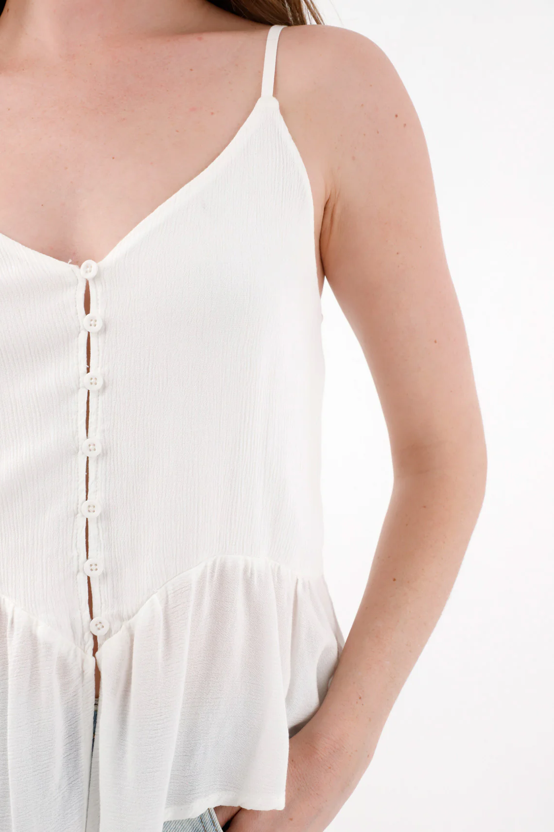 Cream Textured Shirt with Bolero for Women - Image 2