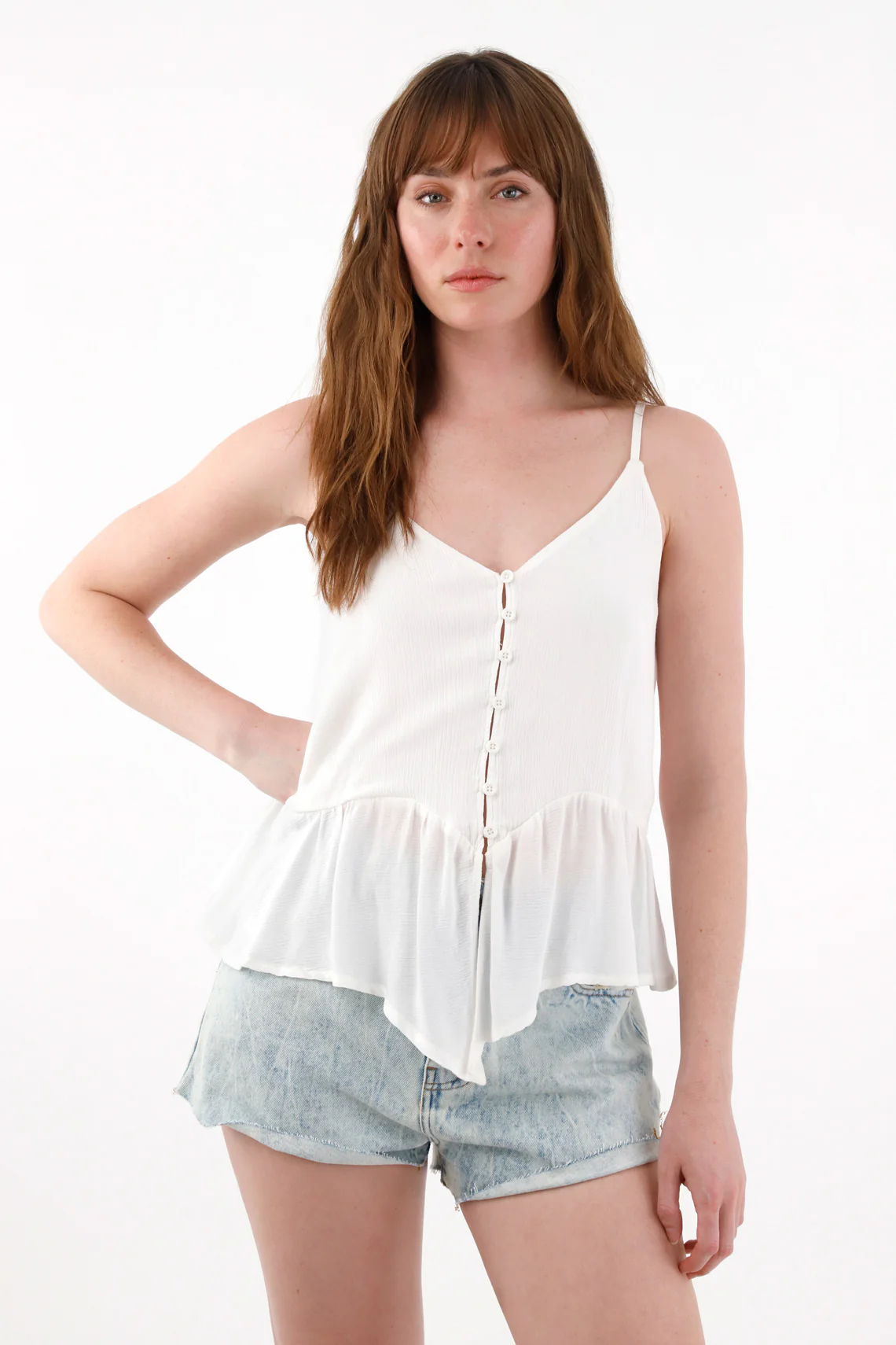 Cream Textured Shirt with Bolero for Women - Image 3