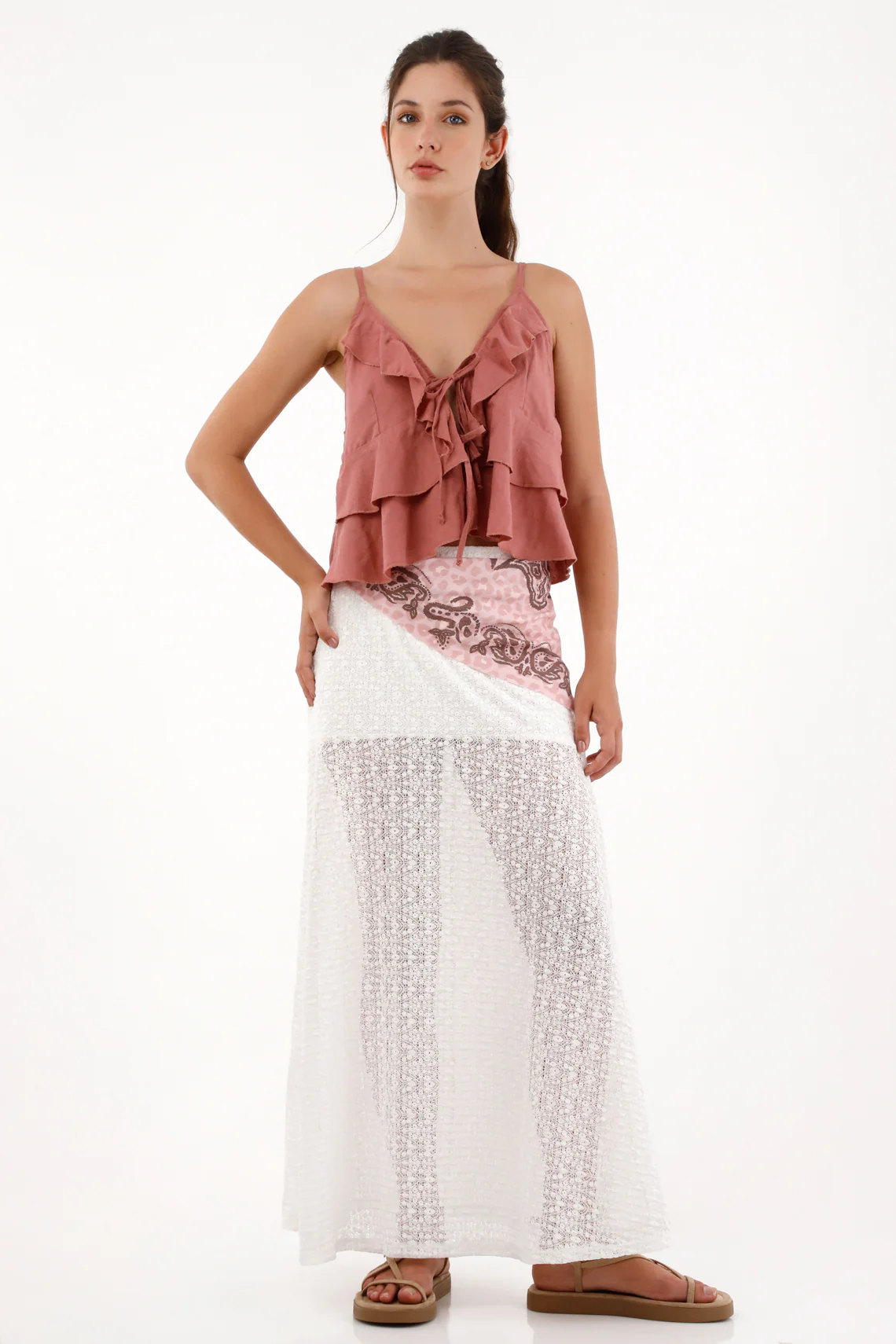 Women's Pink Ruffled Blouse - Image 2