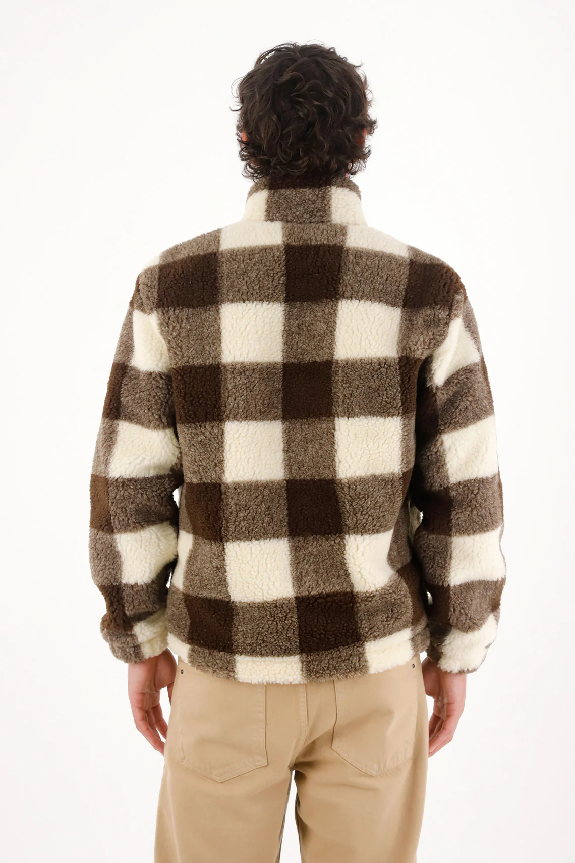 Men's Checkered Sherpa Jacket - Image 4