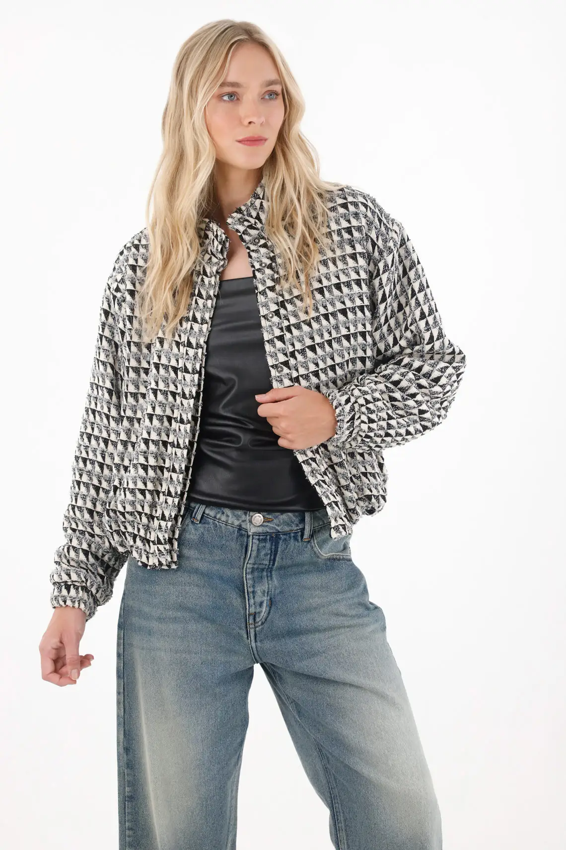 High Collar Bomber Jacket for Women