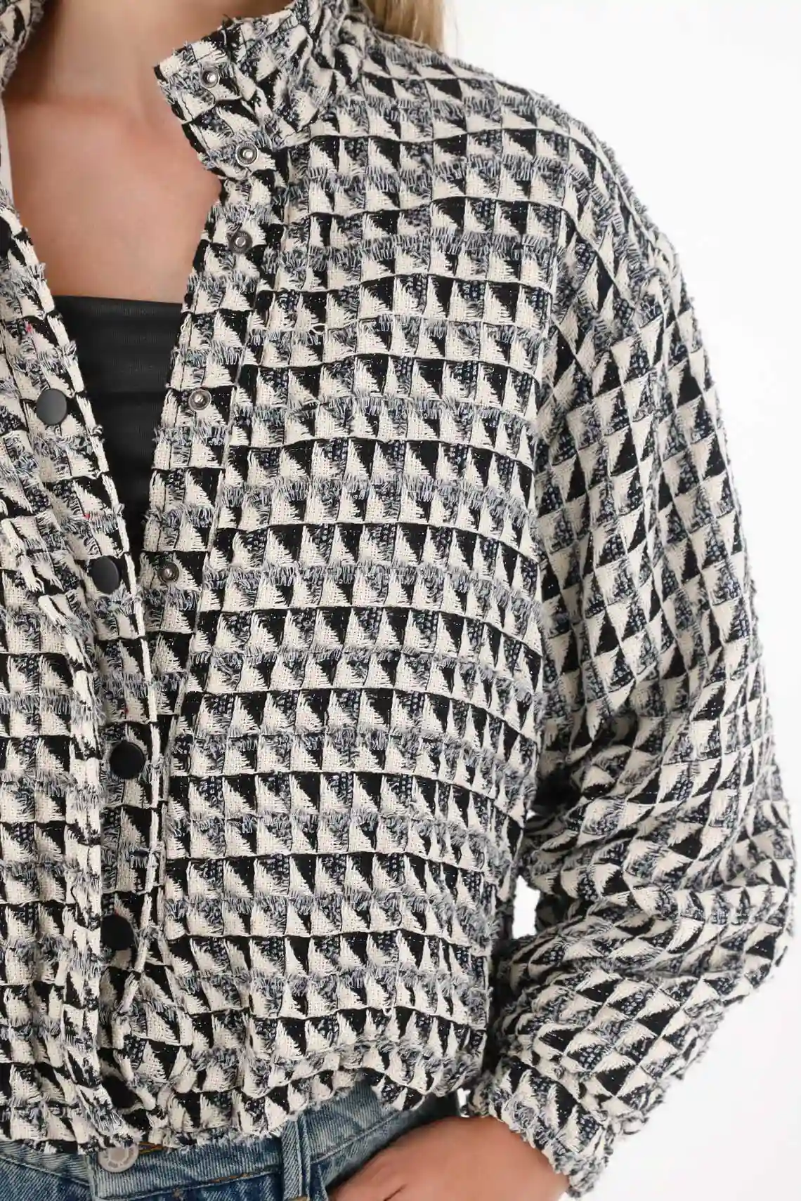 High Collar Bomber Jacket for Women - Image 3