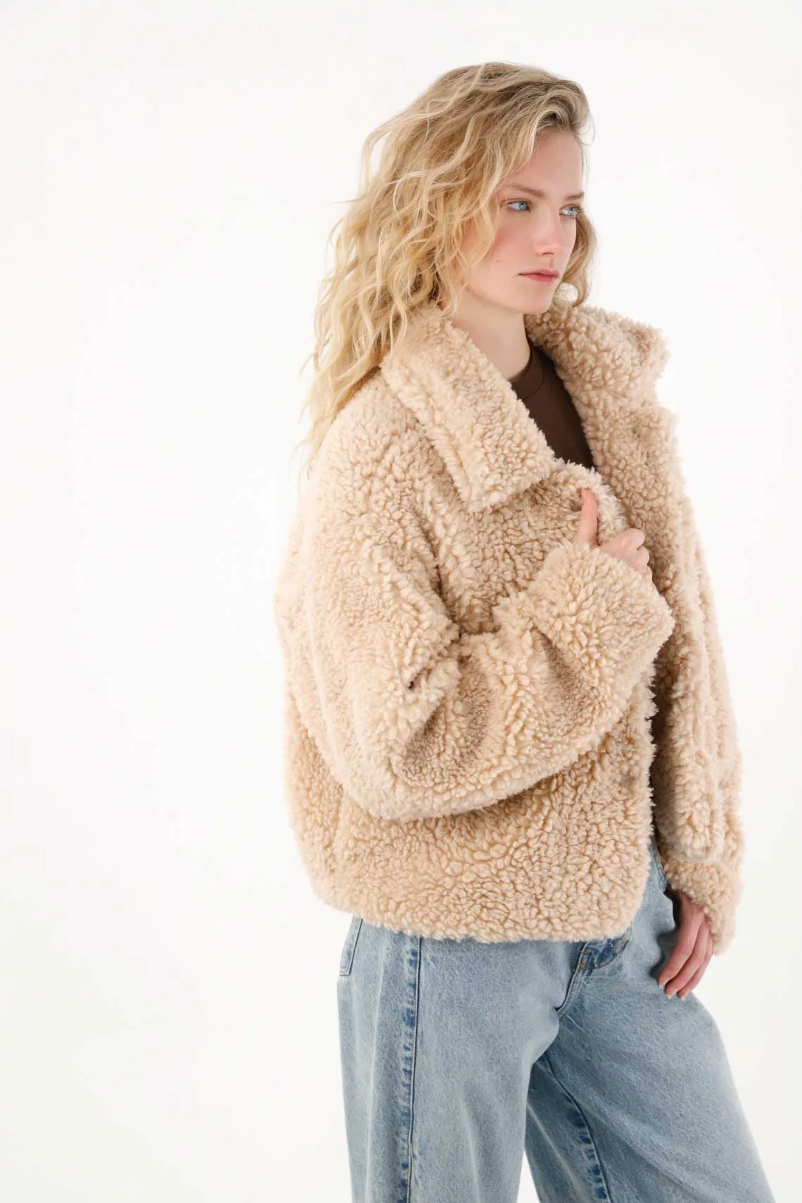 Off-White Fleece Jacket for Women