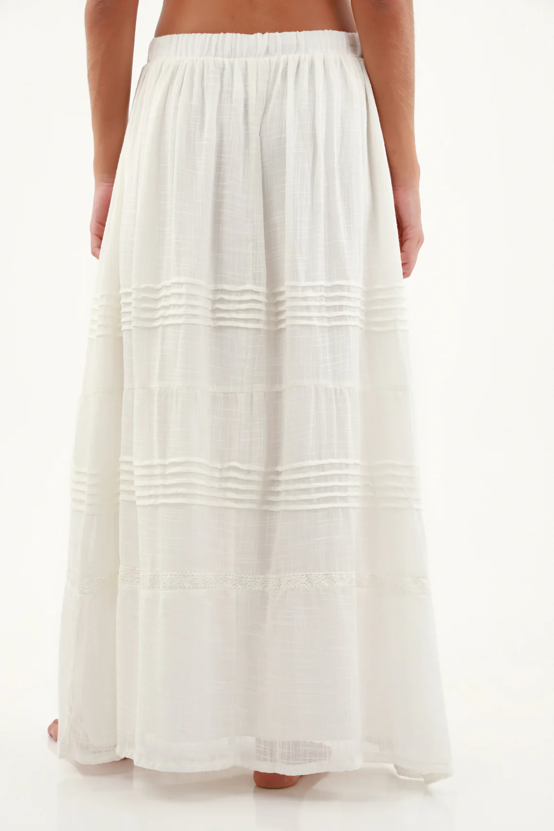 Women's Ecru Lace Detail Skirt - Image 4