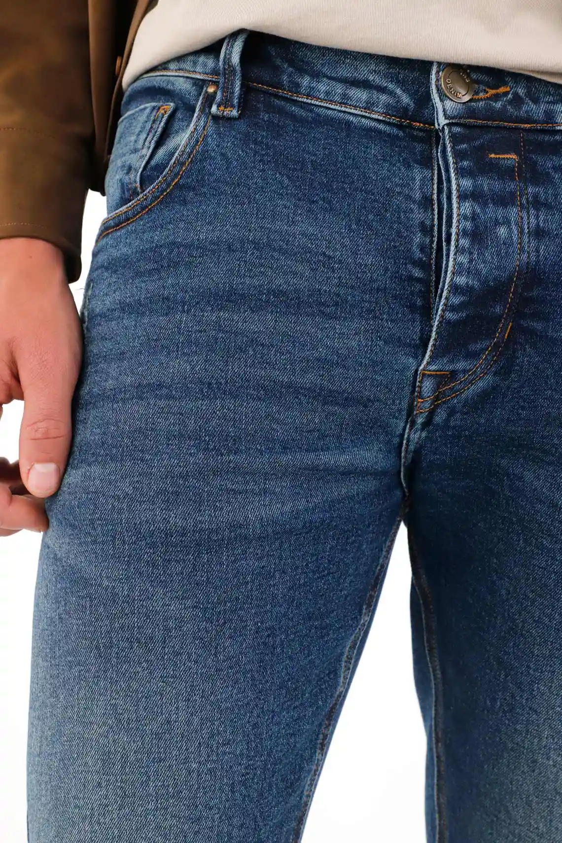 Classic Blue Skinny Jeans for Men - Image 3
